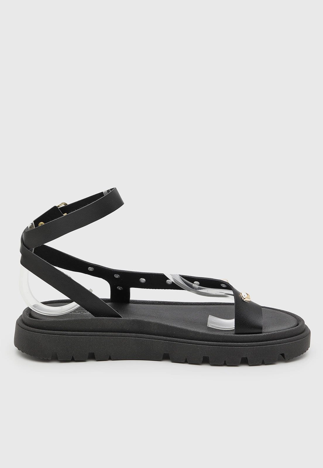 Vista 2 Rasteira Feminina Moleca Salto Baixo Preta MOLECA preto