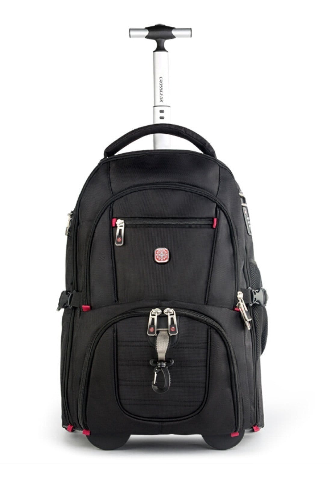 Vista principal Mochila Rodinhas Executiva Notebook Masculina Crossgear Antifurto Cadeado PRETA Crossgear preto