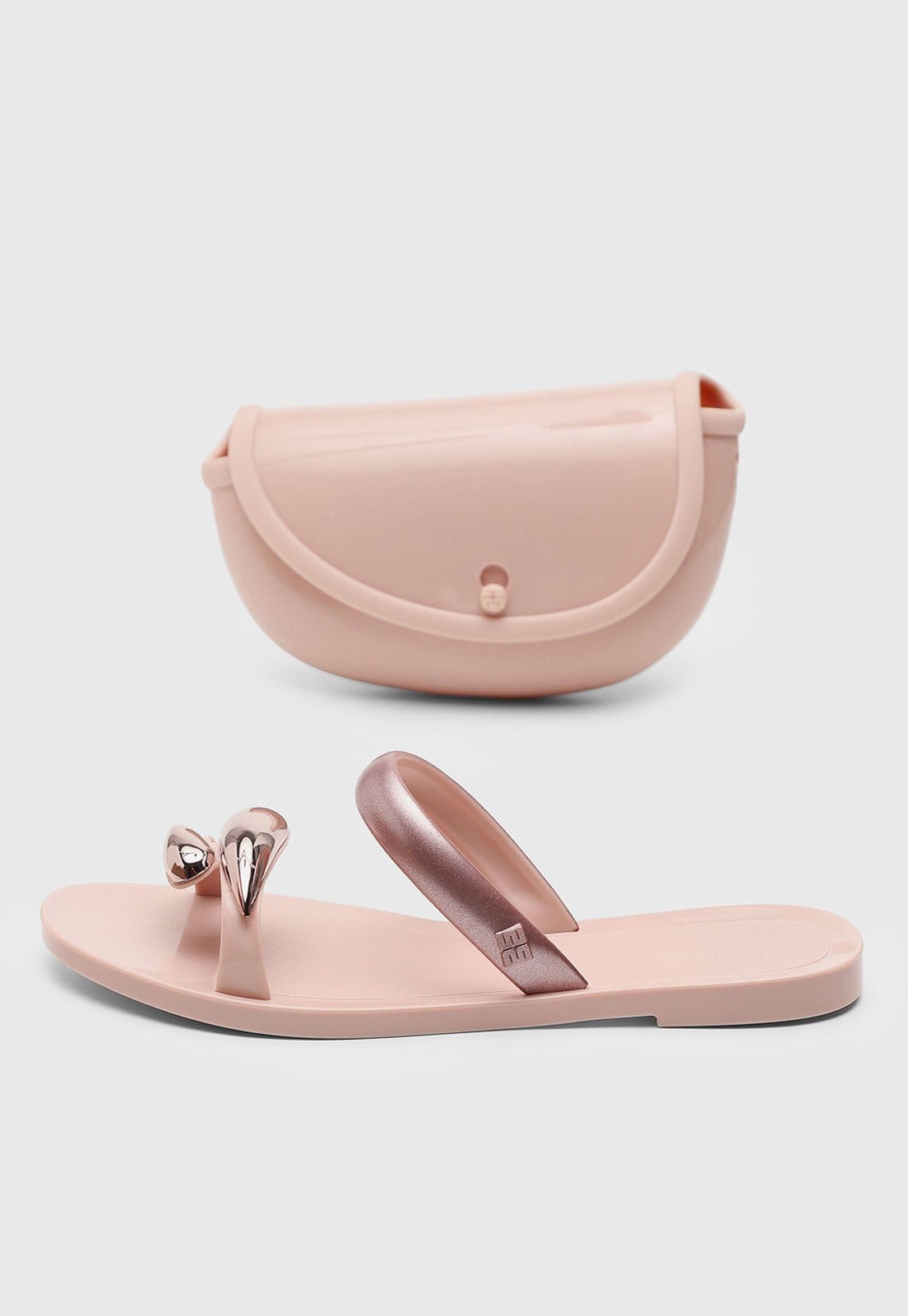 Kit Rasteira e Bolsa Feminina Melissa Tiras Laço