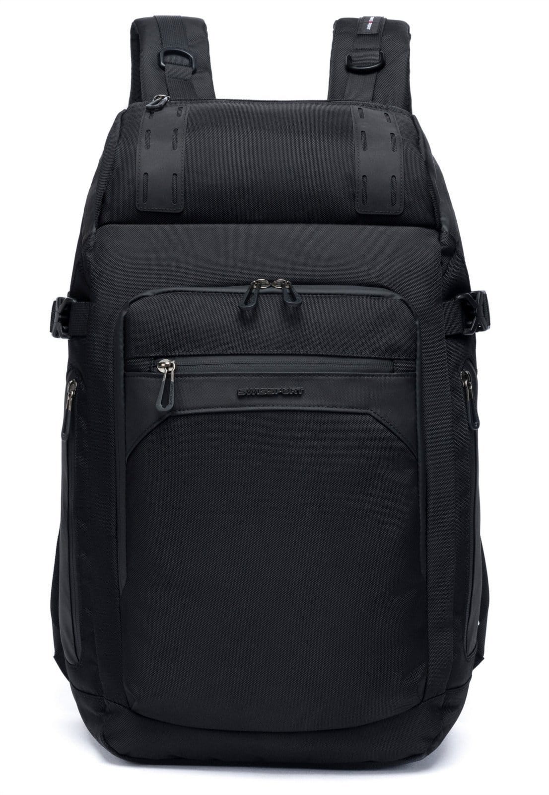 Vista 2 Mochila Notebook Antifurto Preta Reforçada Swissport Abertura Superior Swissport preto