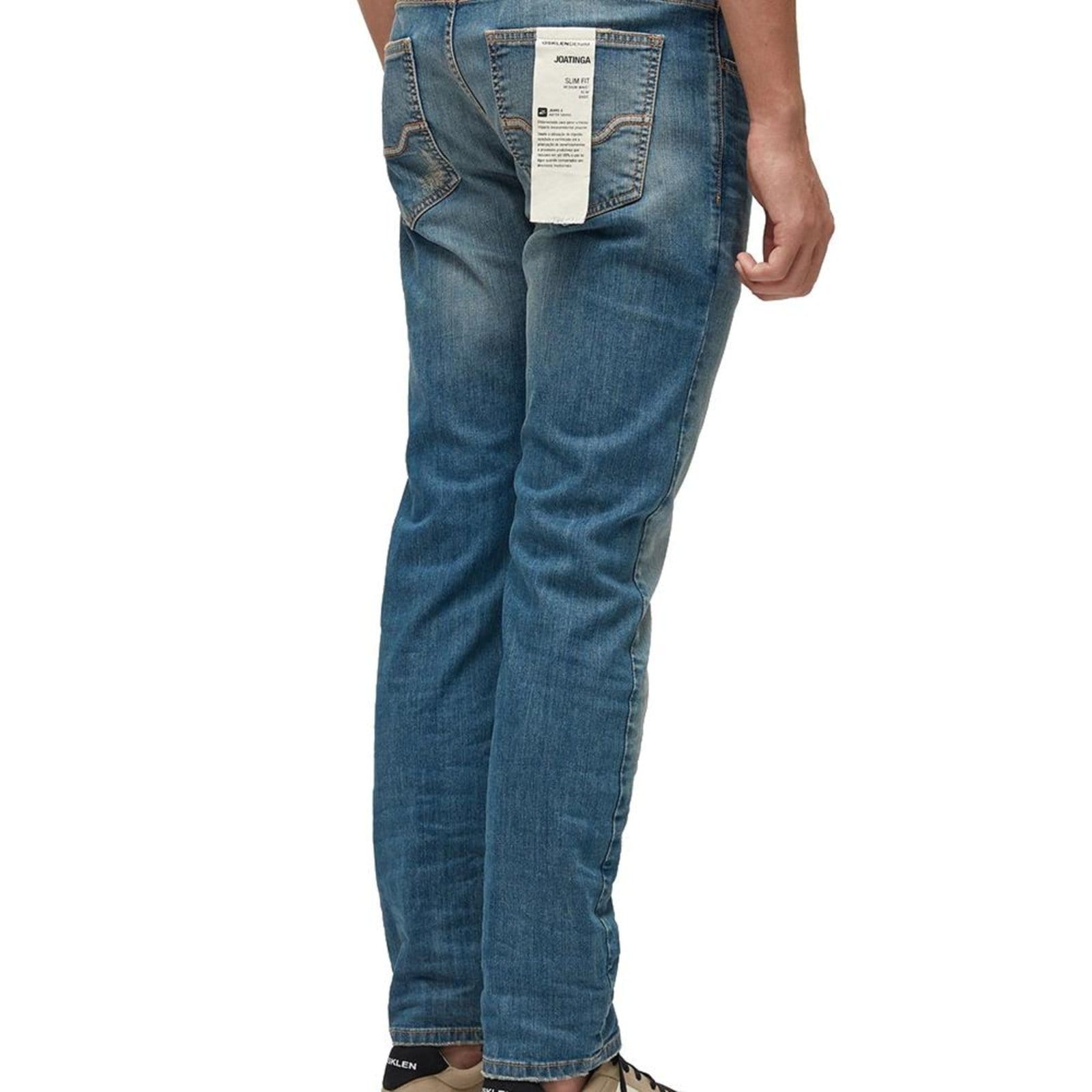 Vista 2 Calça Osklen Jeans Joatinga Used Masculina Médio Osklen azul