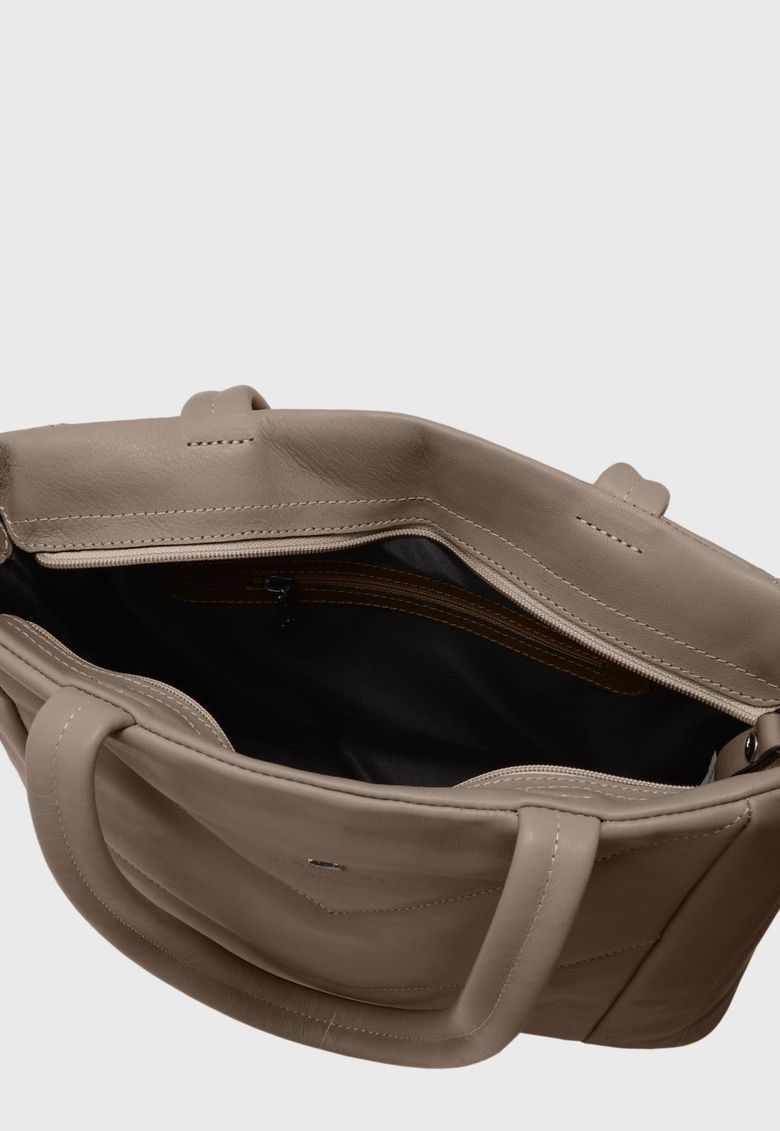 Vista 2 Bolsa Tote Couro Mariart Graviola New Mariart bege