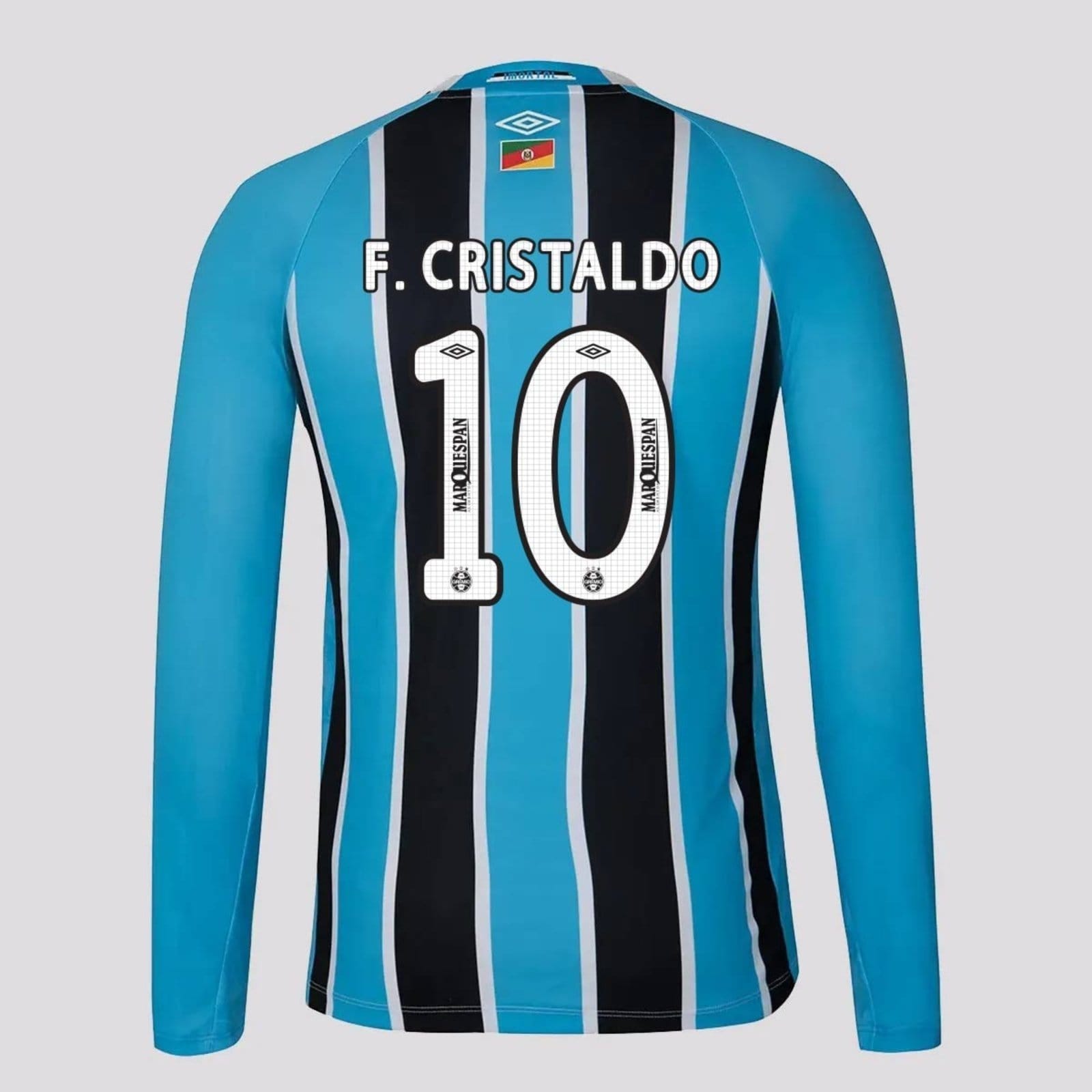 Camisa Umbro Grêmio I 2025 Manga Longa 10 F. Cristaldo