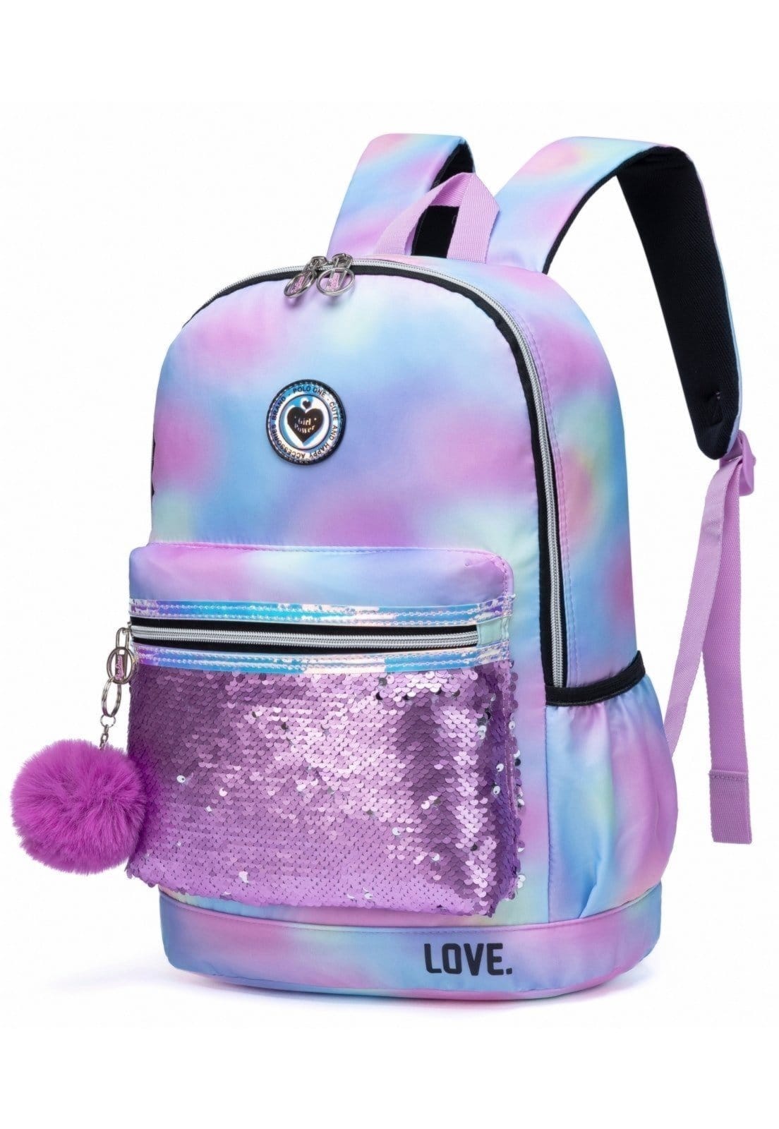 Vista 2 Mochila Polo One Escolar Reforçada Chaveiro Polo One multicolorido