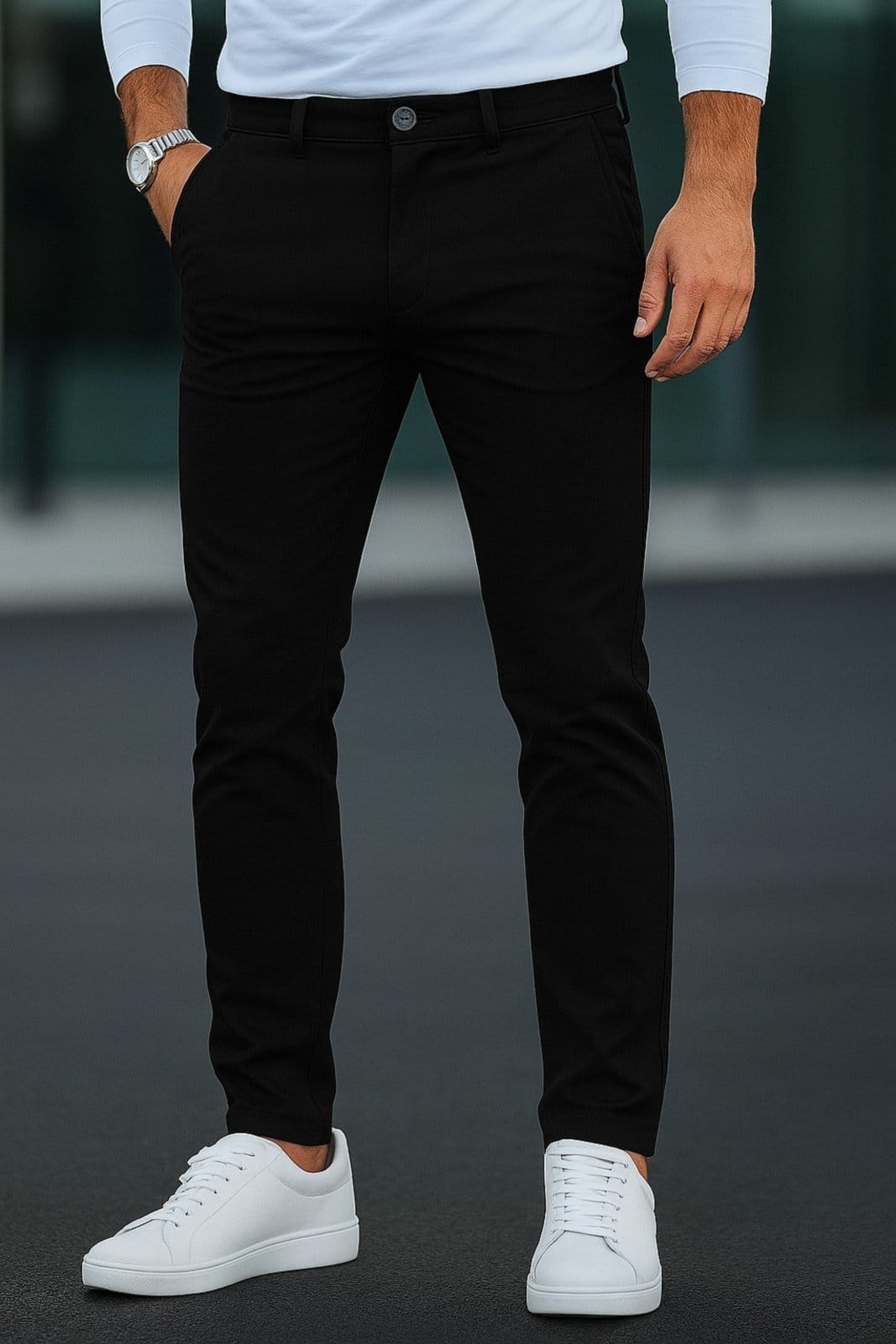 Calça Sarja Casual Masculina CKF Wear Com Bolsos Preta