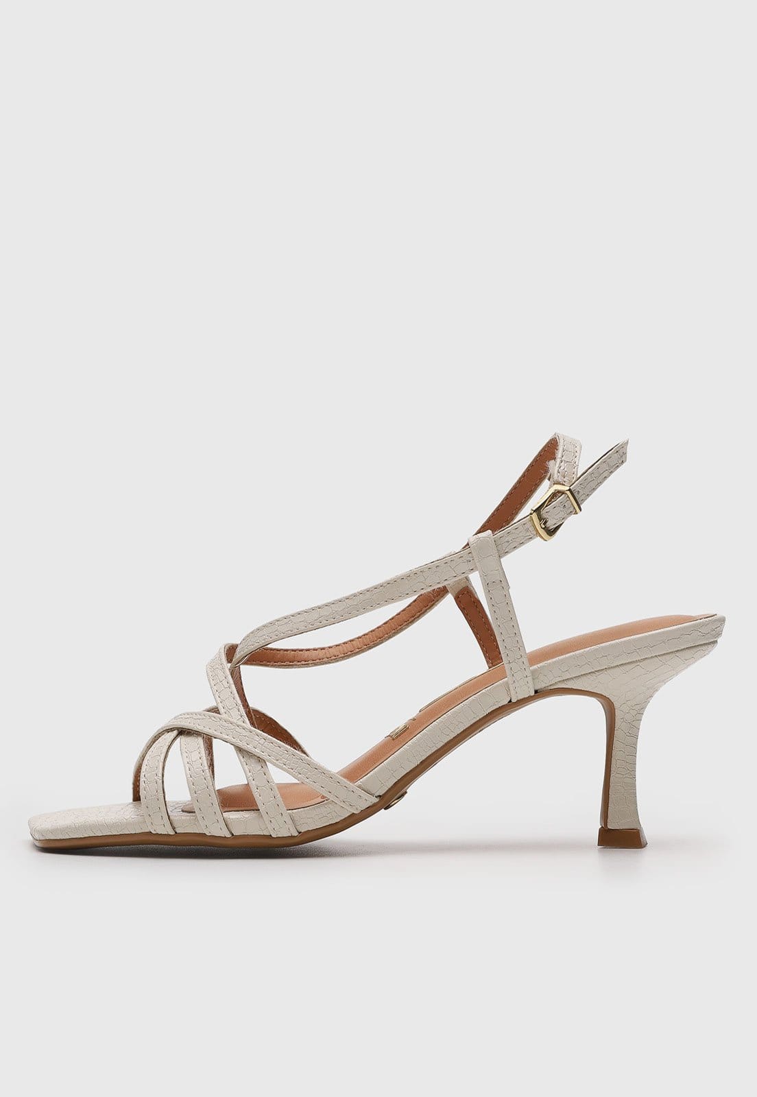 Sandália Feminina Vizzano Salto Médio Off-White