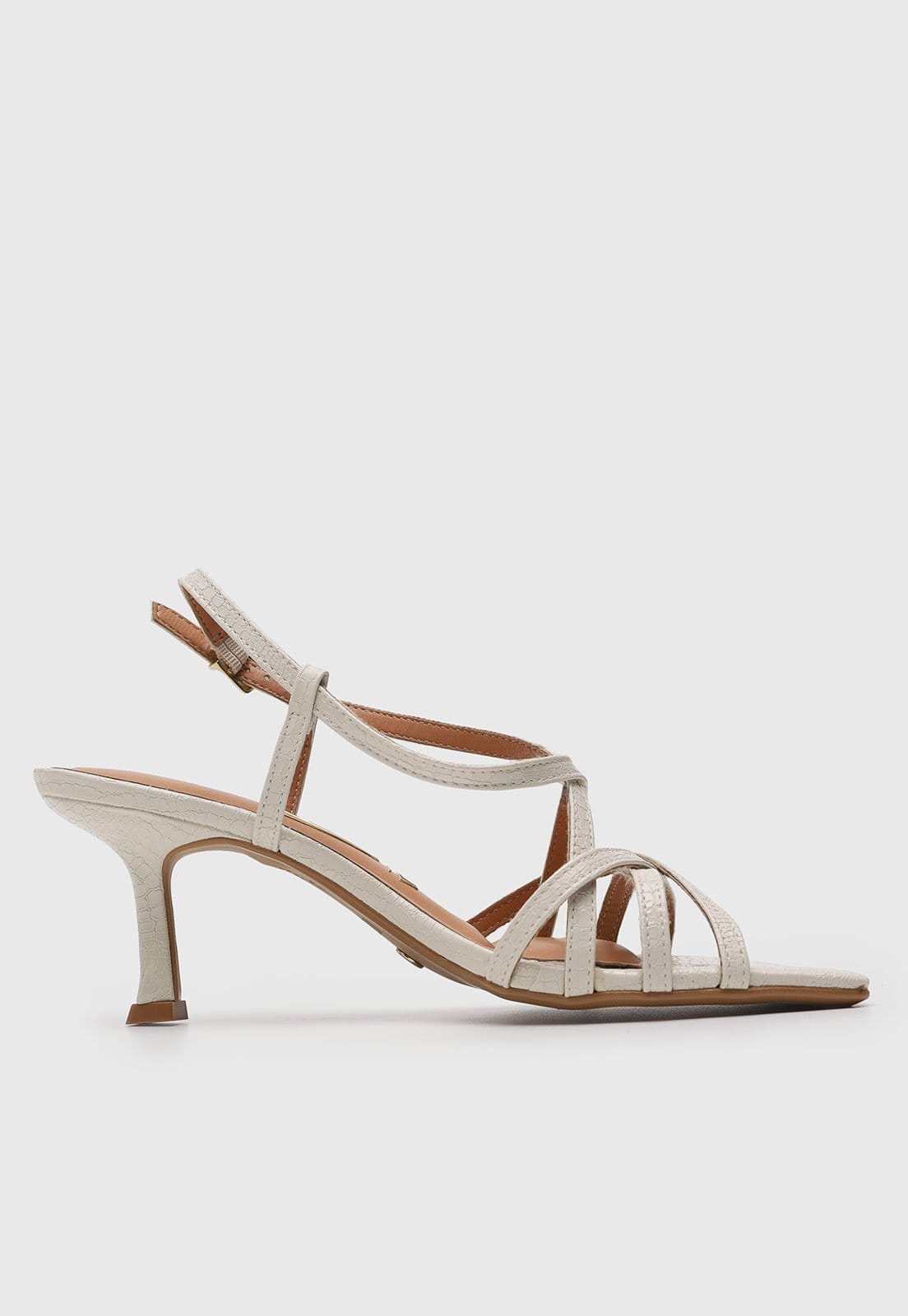 Vista 2 Sandália Feminina Vizzano Salto Médio Off-White VIZZANO off-white white