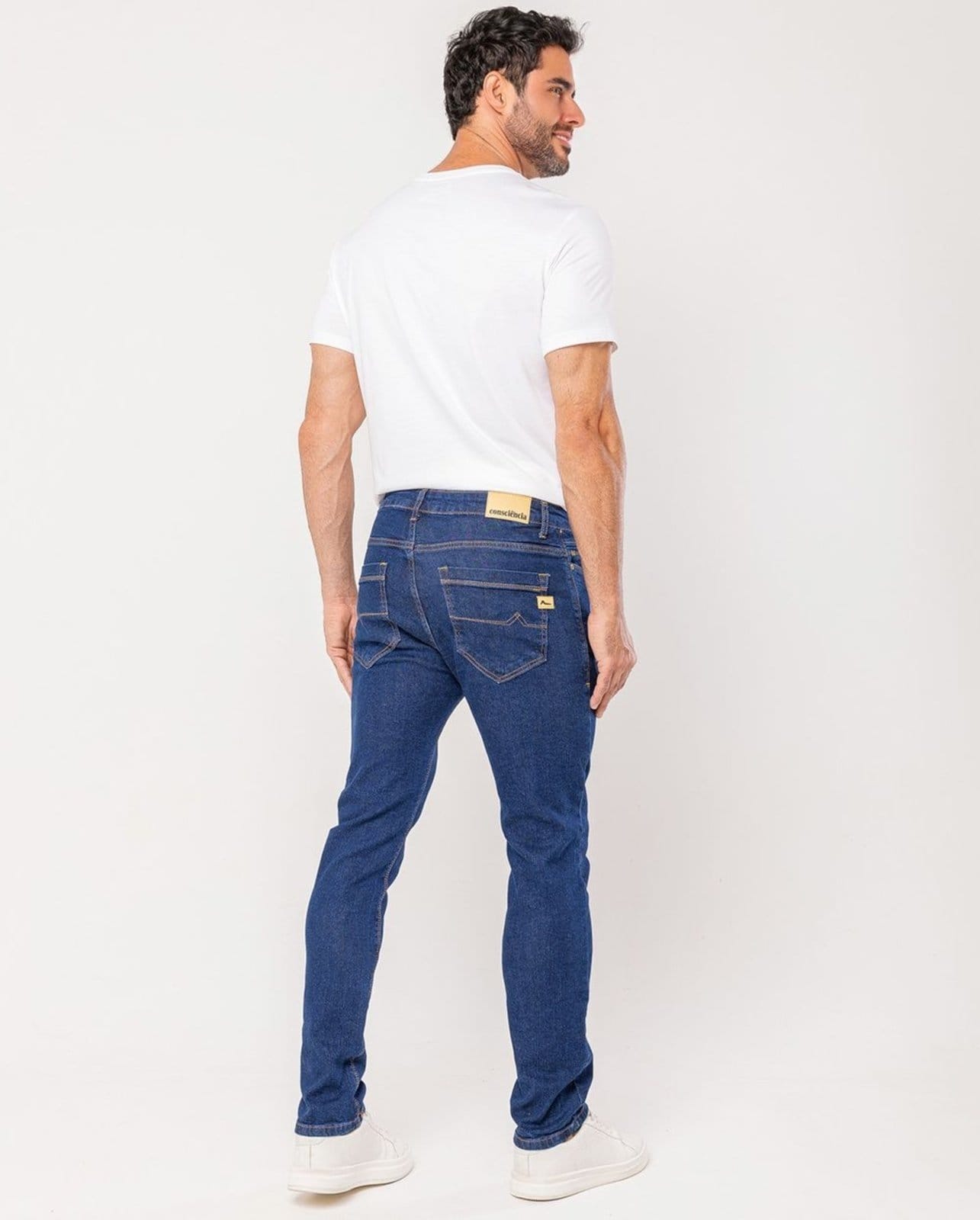 Vista 2 Calça Slim Fit Masculina 25124 Escura Consciência jeans