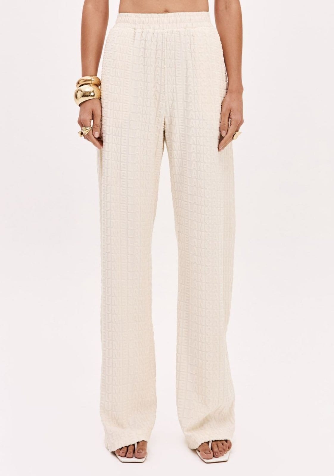 Vista 2 Calça Reta Cintura Alta Signature Lança Perfume cinza