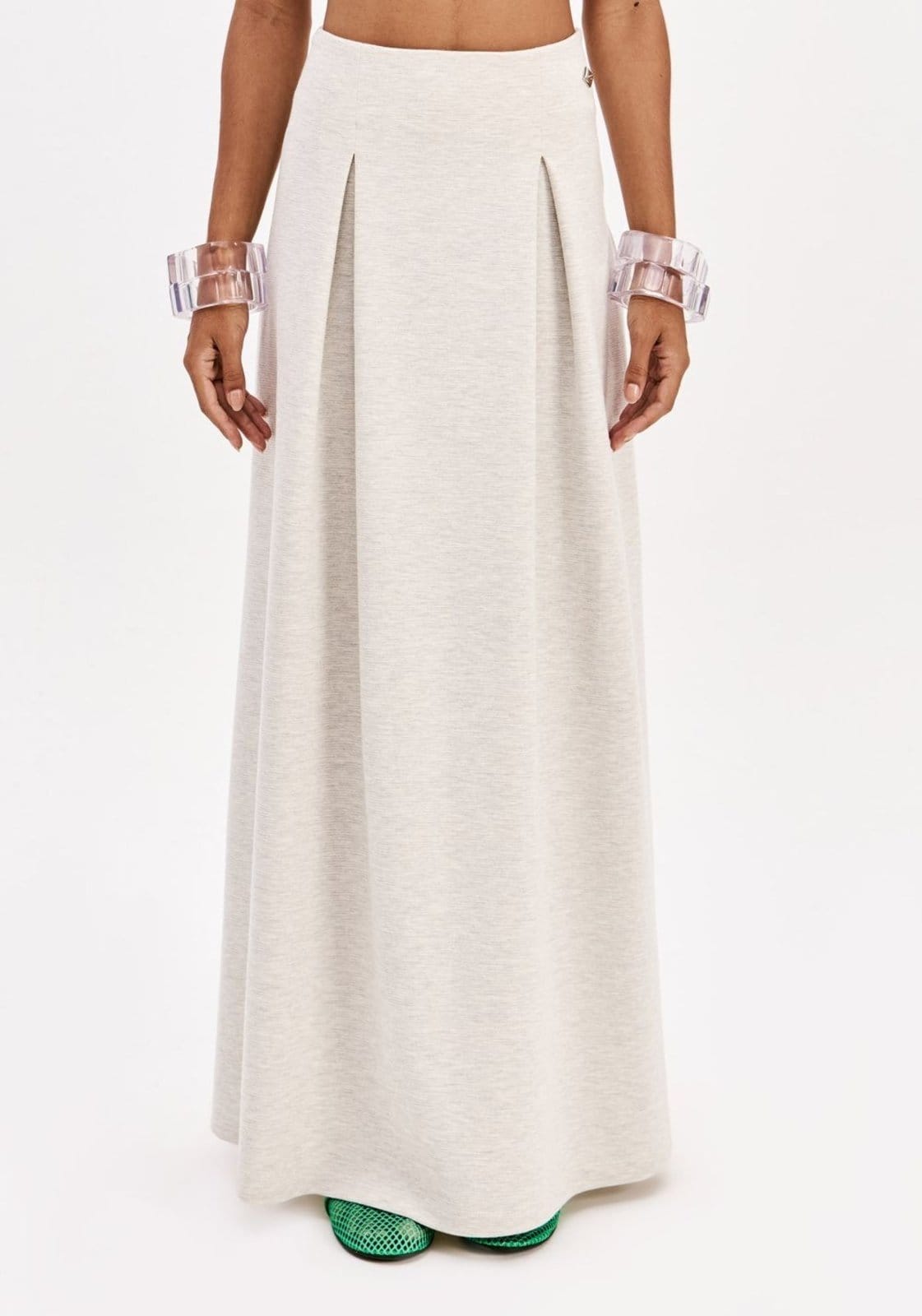 Vista 2 Saia Super Midi Cintura Alta Sport Easy cinza