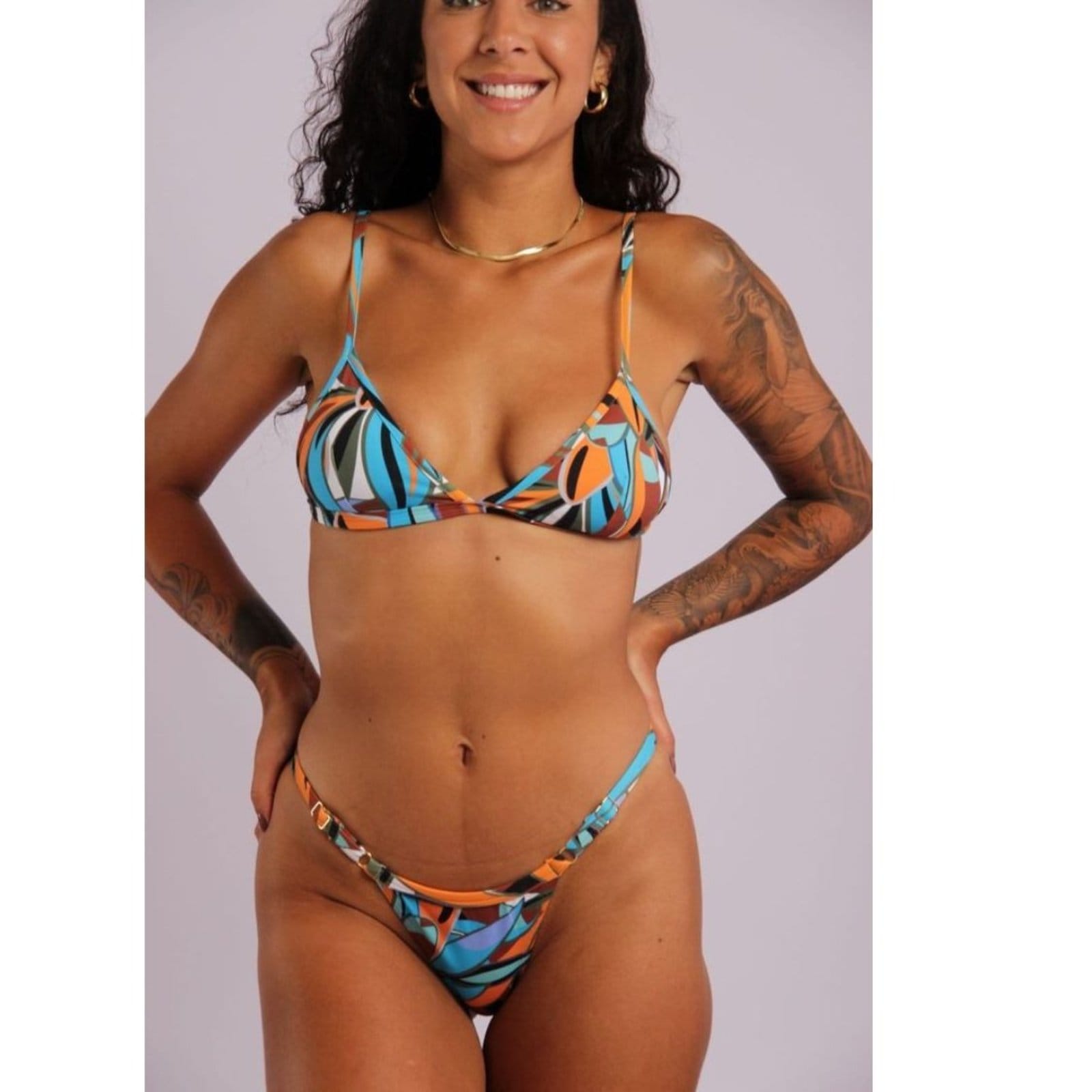 Vista principal 2212 - Top Biquíni Cortininha Fixo Amazonia - Duna Casual DunaCasual estampado