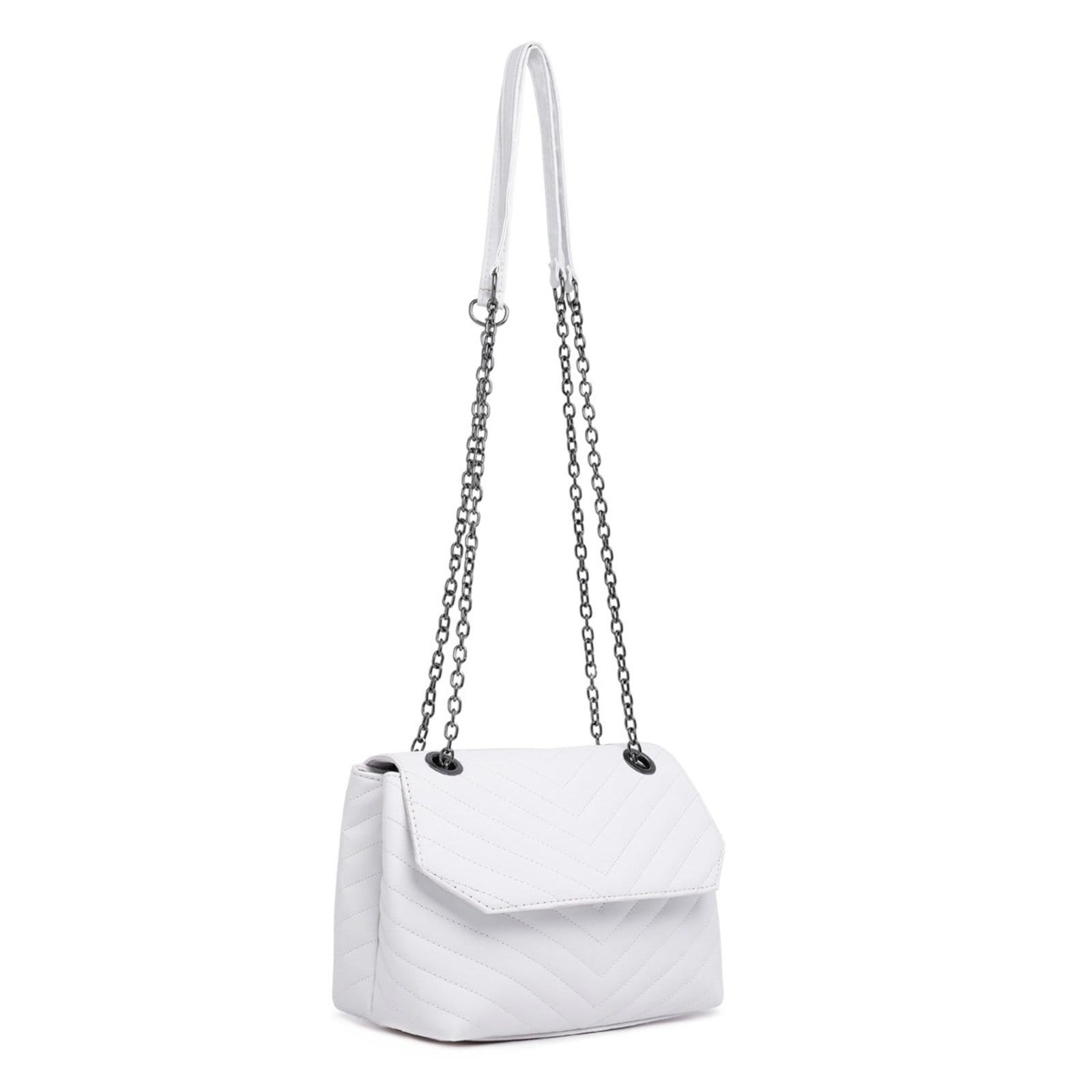 Bolsa Transversal Feminina Branca Festa Alça De Corrente - 2