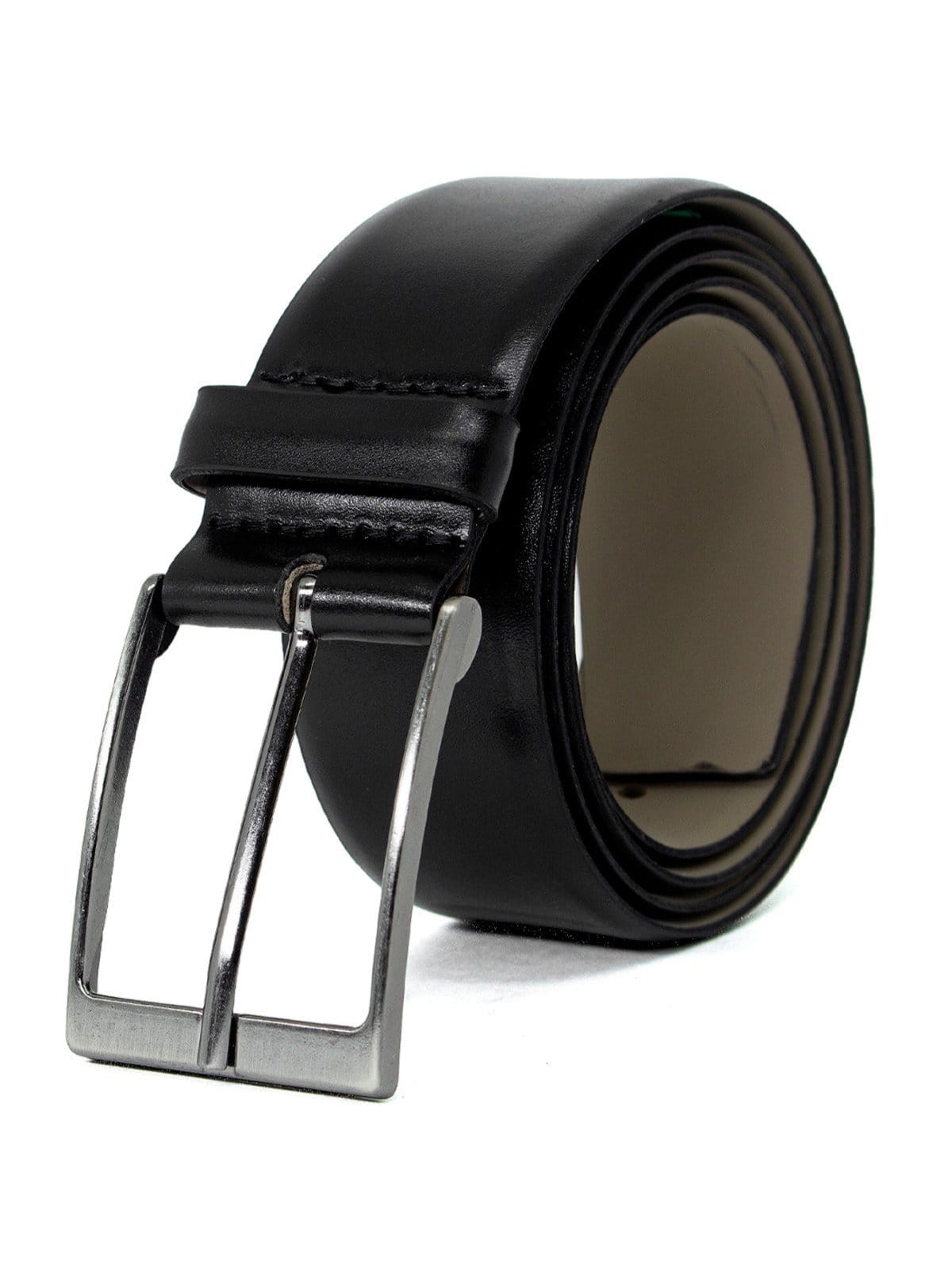 Vista principal Cinto Masculino Fasolo Couro Legítimo Liso Confortável Social Fivela Fivela Prata Fasolo preto
