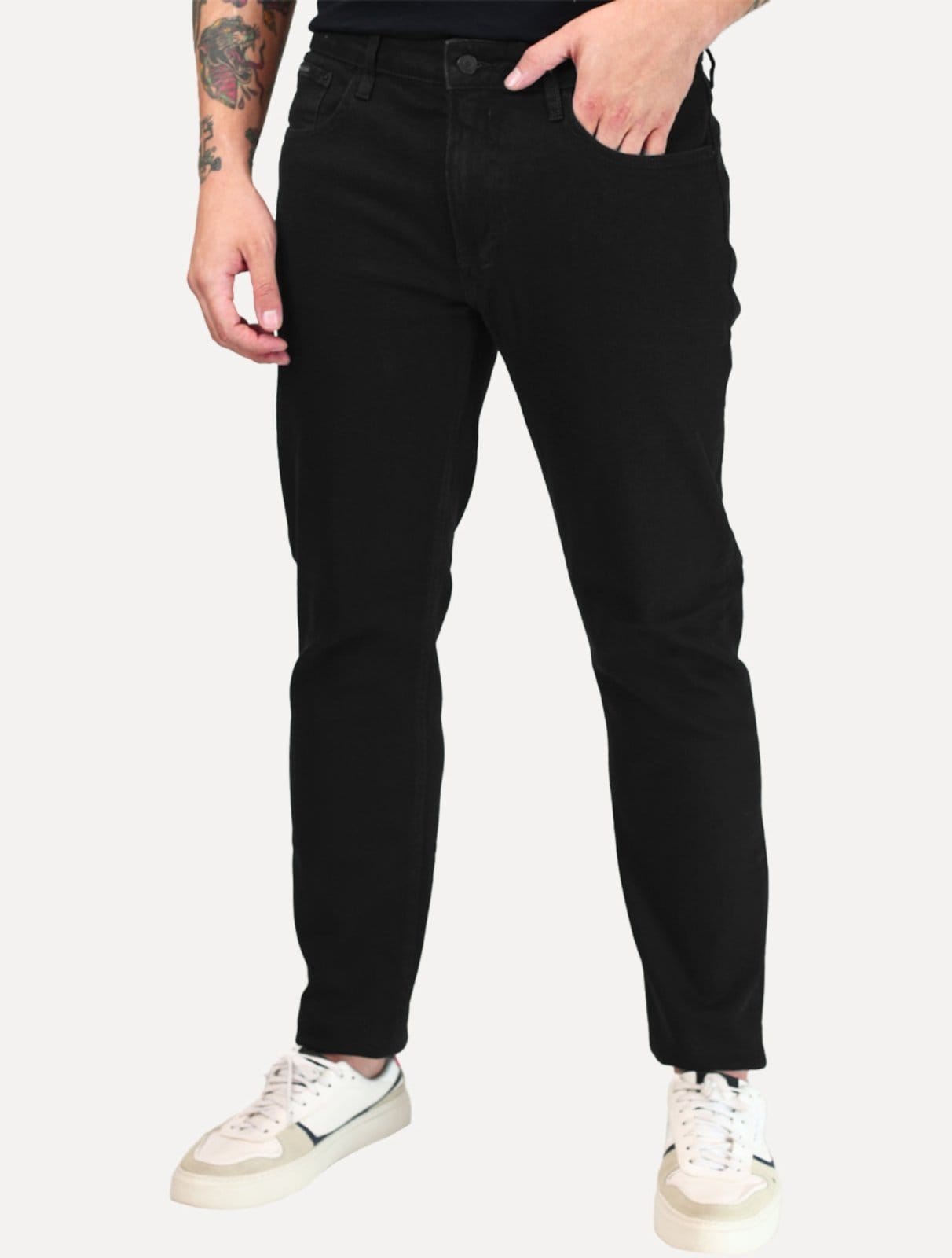 Calça Calvin Klein Jeans Masculina Skinny Five Pockets Tag Preta