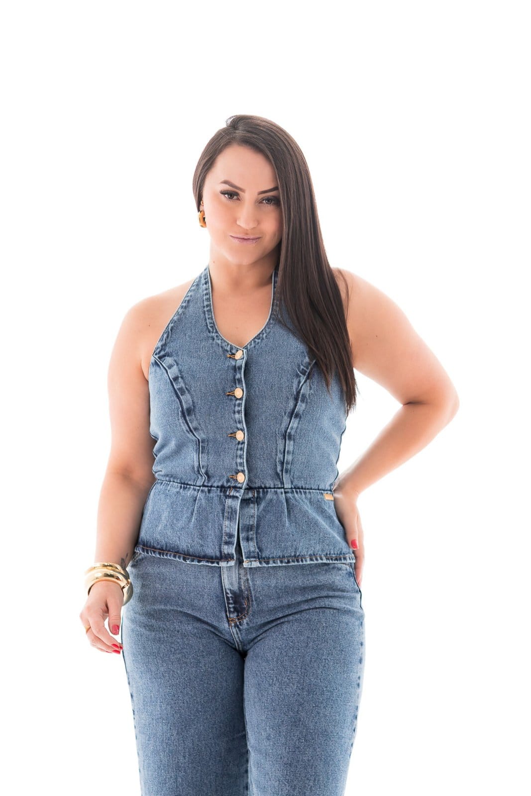 Blusa Jeans Feminina Arauto Frente Única