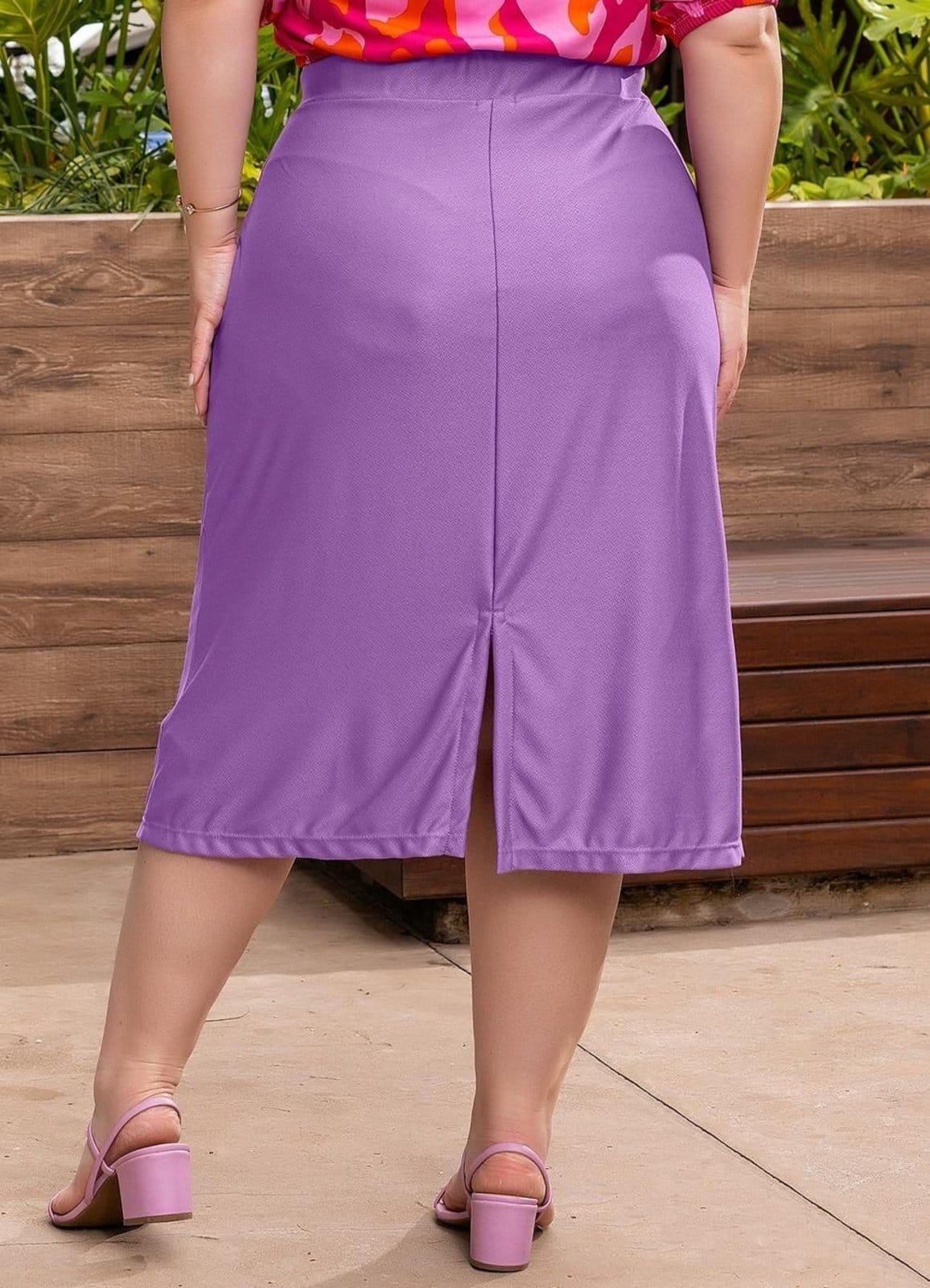 Vista 2 Saia Em Malha Crepe Roxa Marguerite roxo