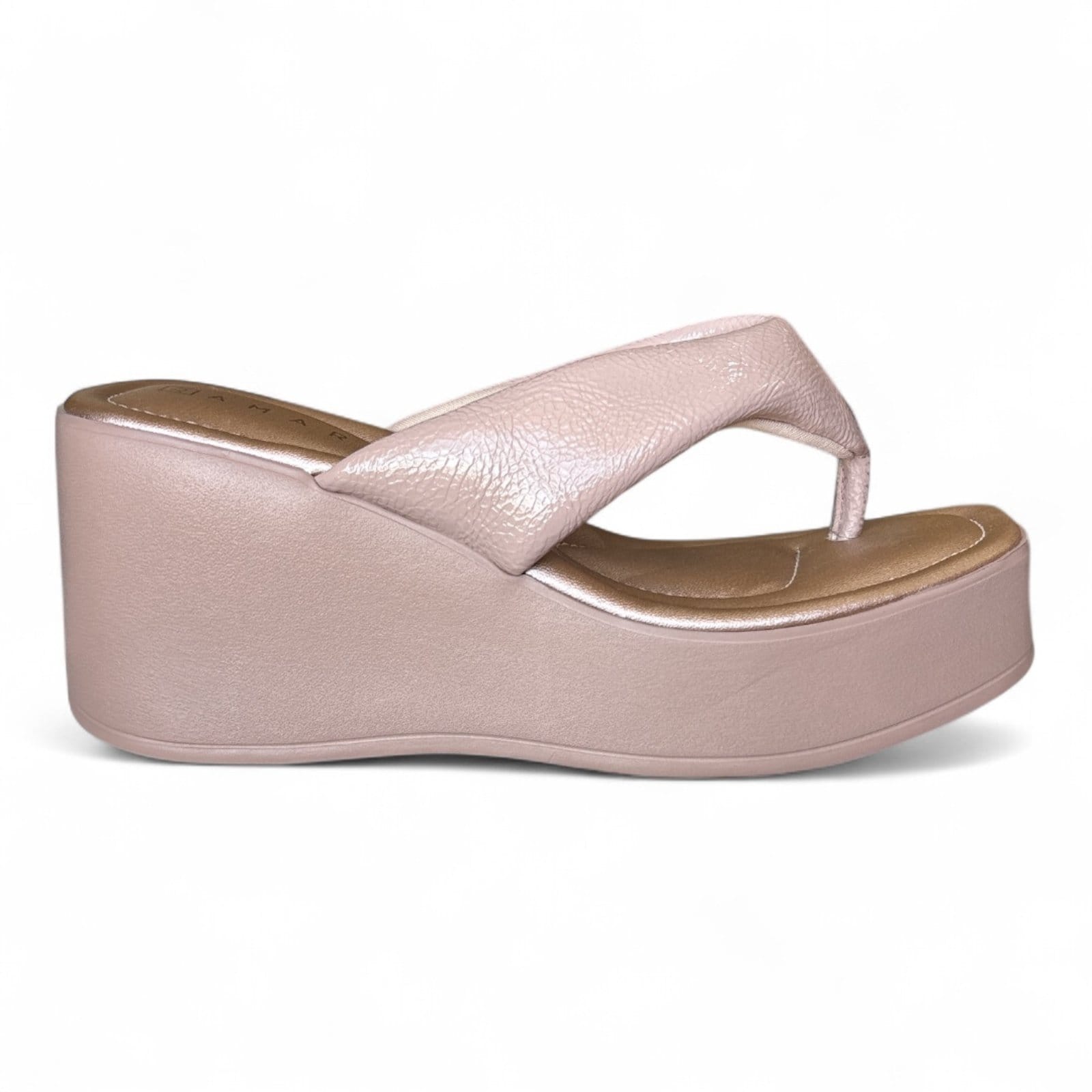 Vista 2 Tamanco Feminino Chiffon Plataforma Alta Ramarim 2533101-1 RAMARIM nude