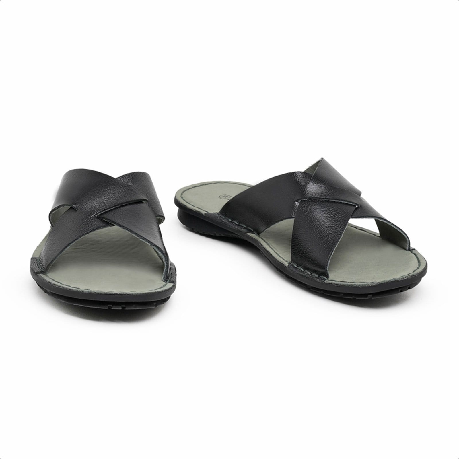 Vista 2 Chinelo Conforto Malbork Couro Palmilha De Couro 48103P Malbork preto