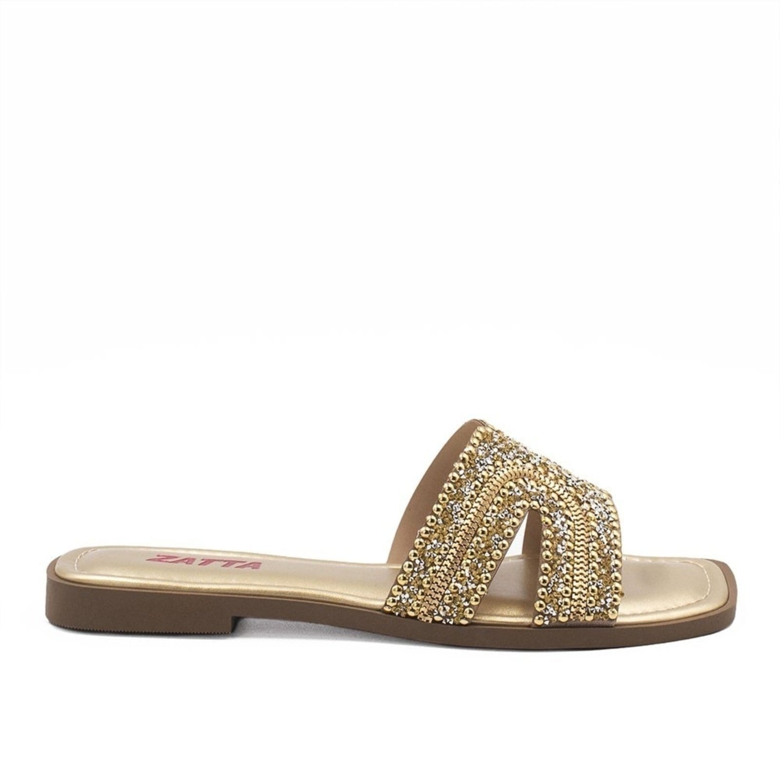 Rasteira Zatta de Pedras Mirela Dourada