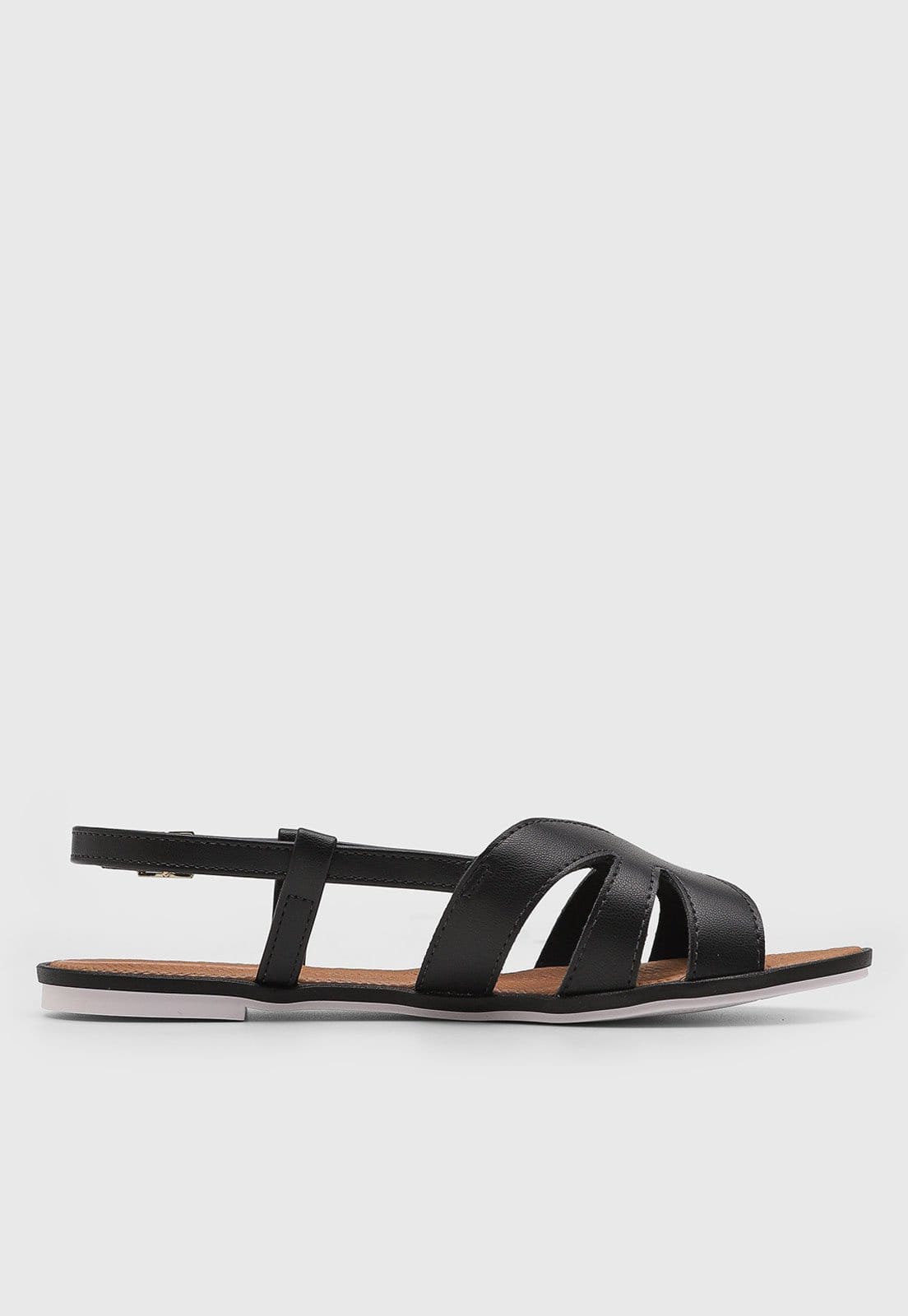 Vista 2 Rasteira Feminina Moleca Fechada Preta MOLECA preto