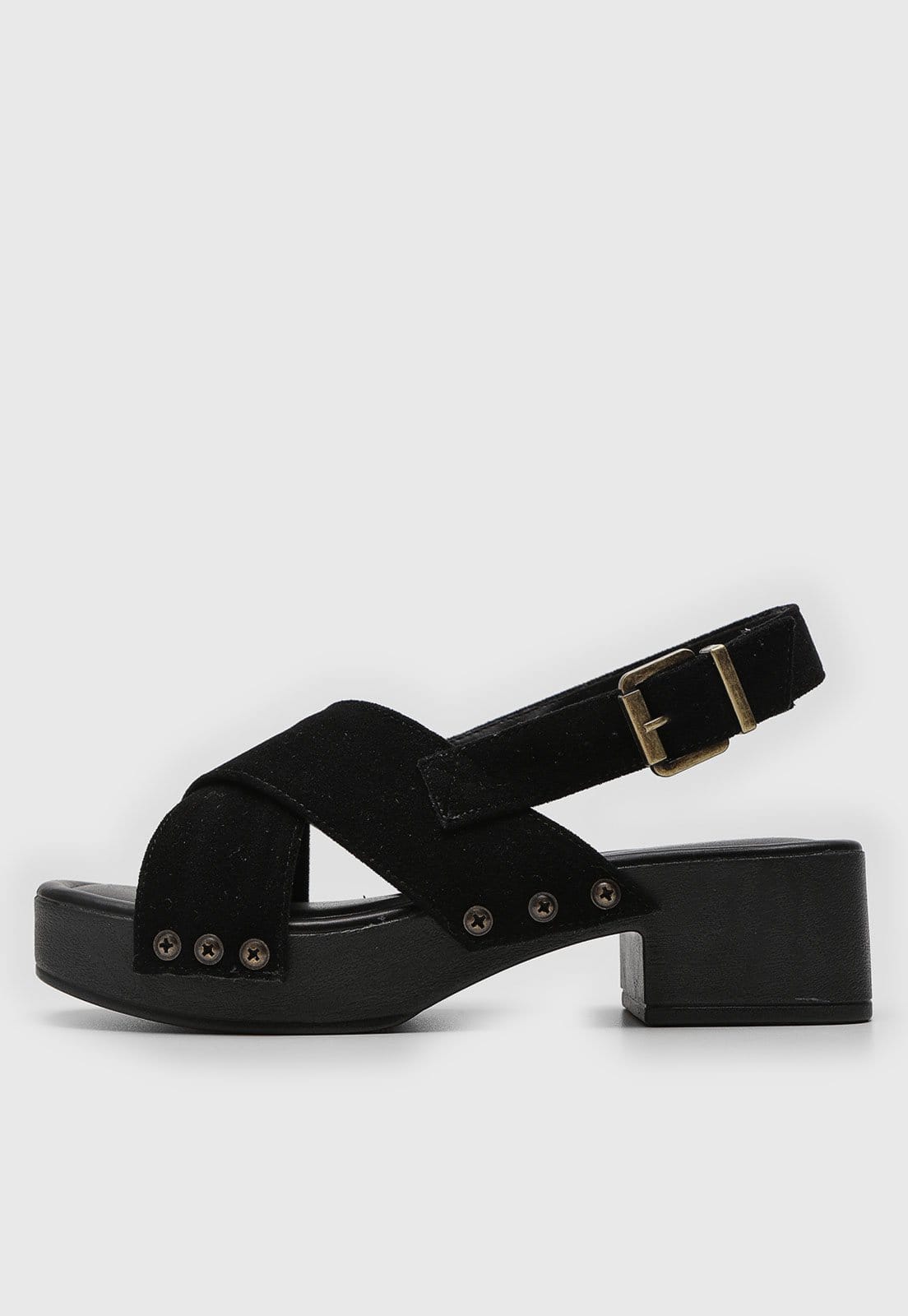 Sandália Beira Rio Transpassada Preta