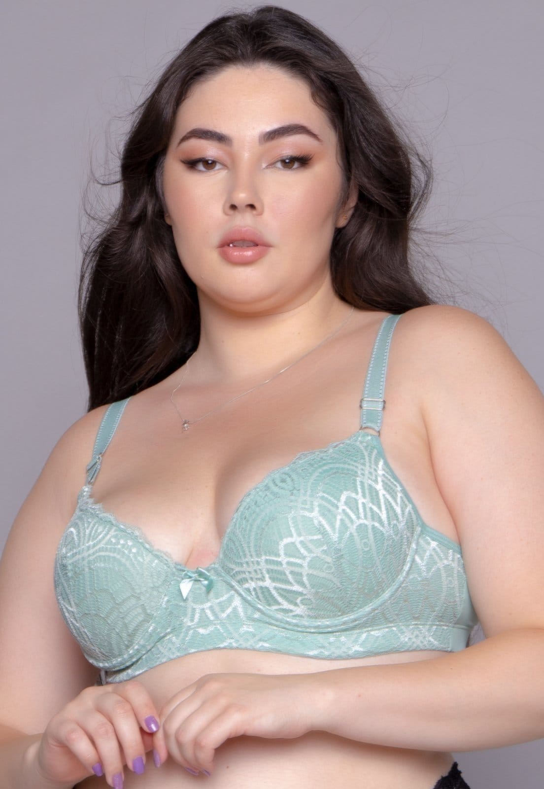 Vista 2 Soutien Plus Size Vekyo com Bojo Alça Reforçada Claro VEKYO rosa
