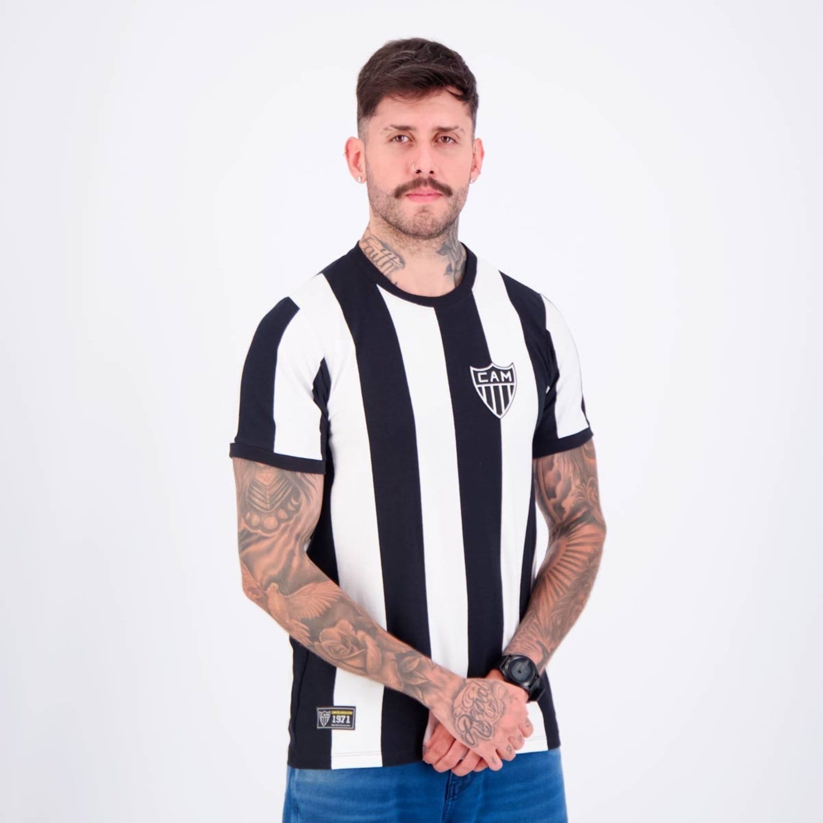 Vista 2 Camisa Atlético Mineiro Retrô II 1971 Retrômania branco