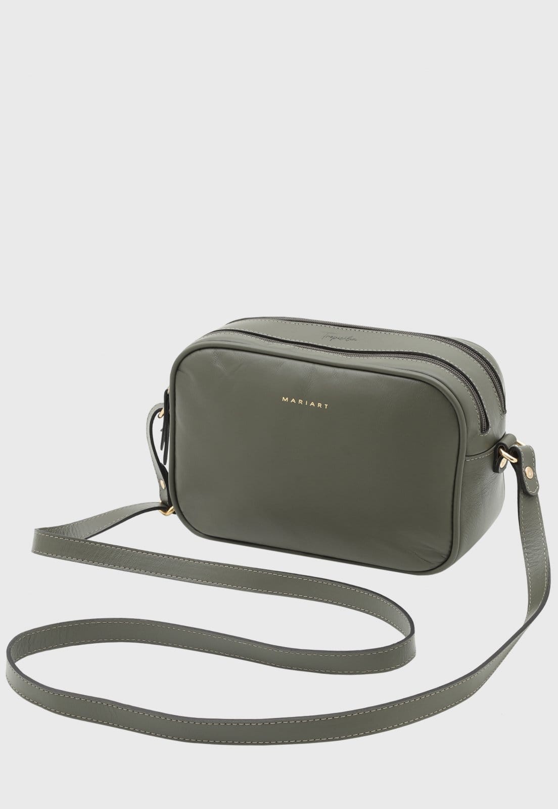 Bolsa Transversal de Couro Mariart Guaraná Verde Adão