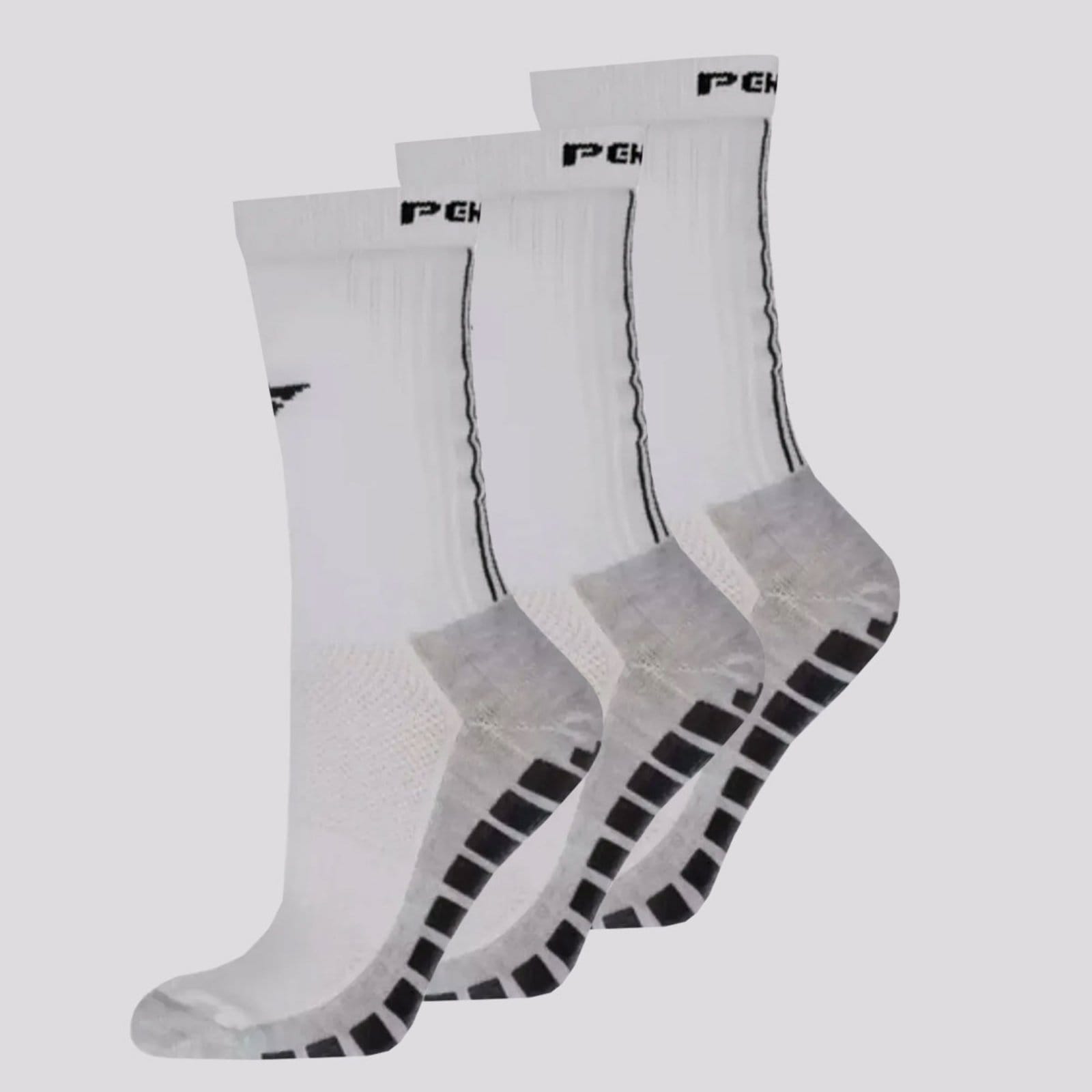 Kit Meia Penalty Grip Antiderrapante 3 Pares Branca