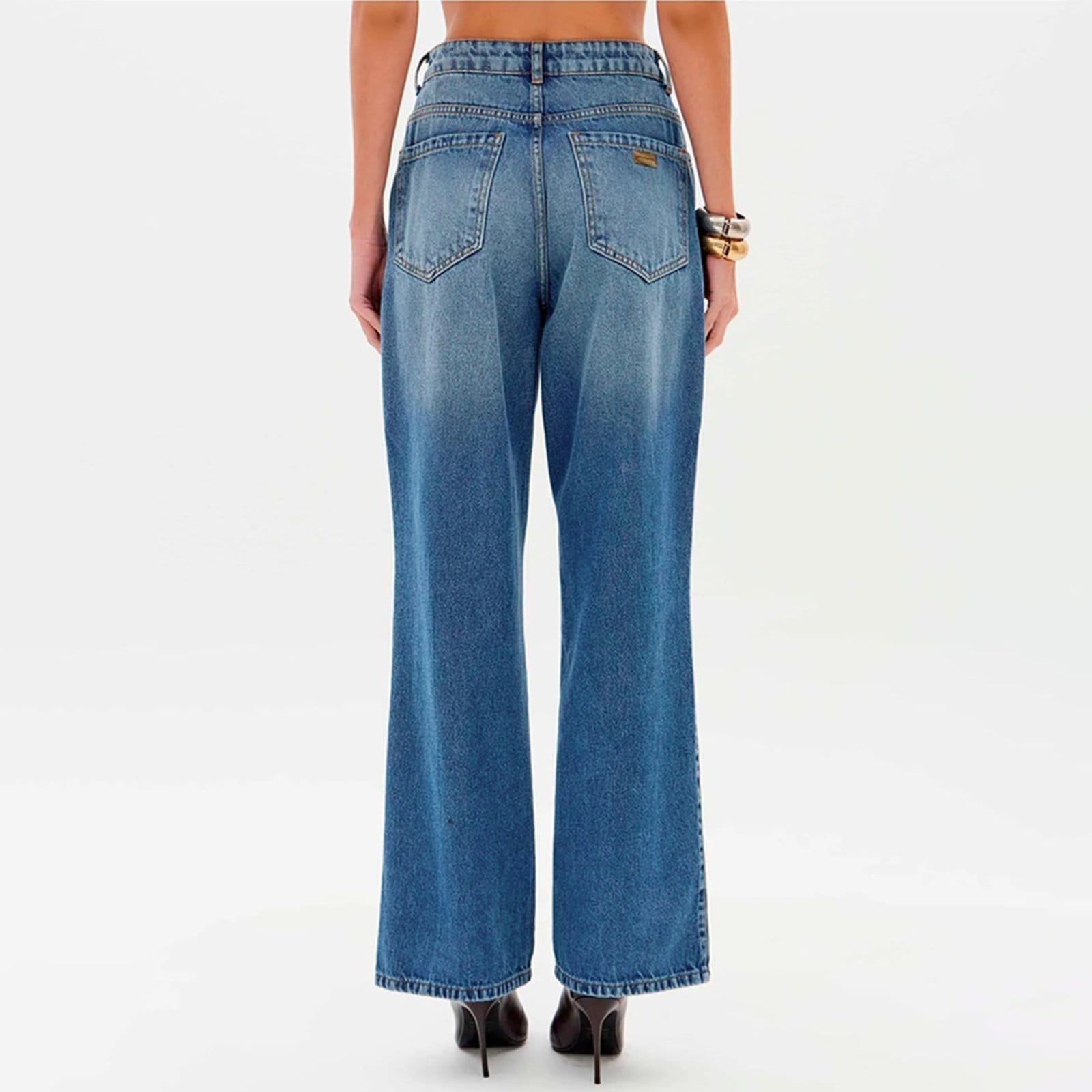 Vista 2 Calça Jeans Lança Perfume Full Length Sh Ou26 Feminino Lança Perfume azul