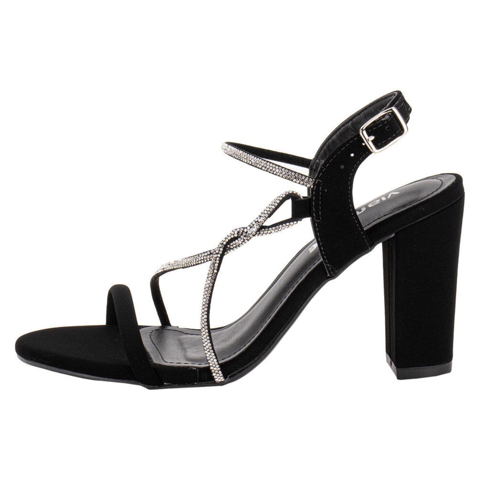 Vista 2 Sandália Feminina Salto Grosso Via Marte 142001 A5832001 VIA MARTE preto