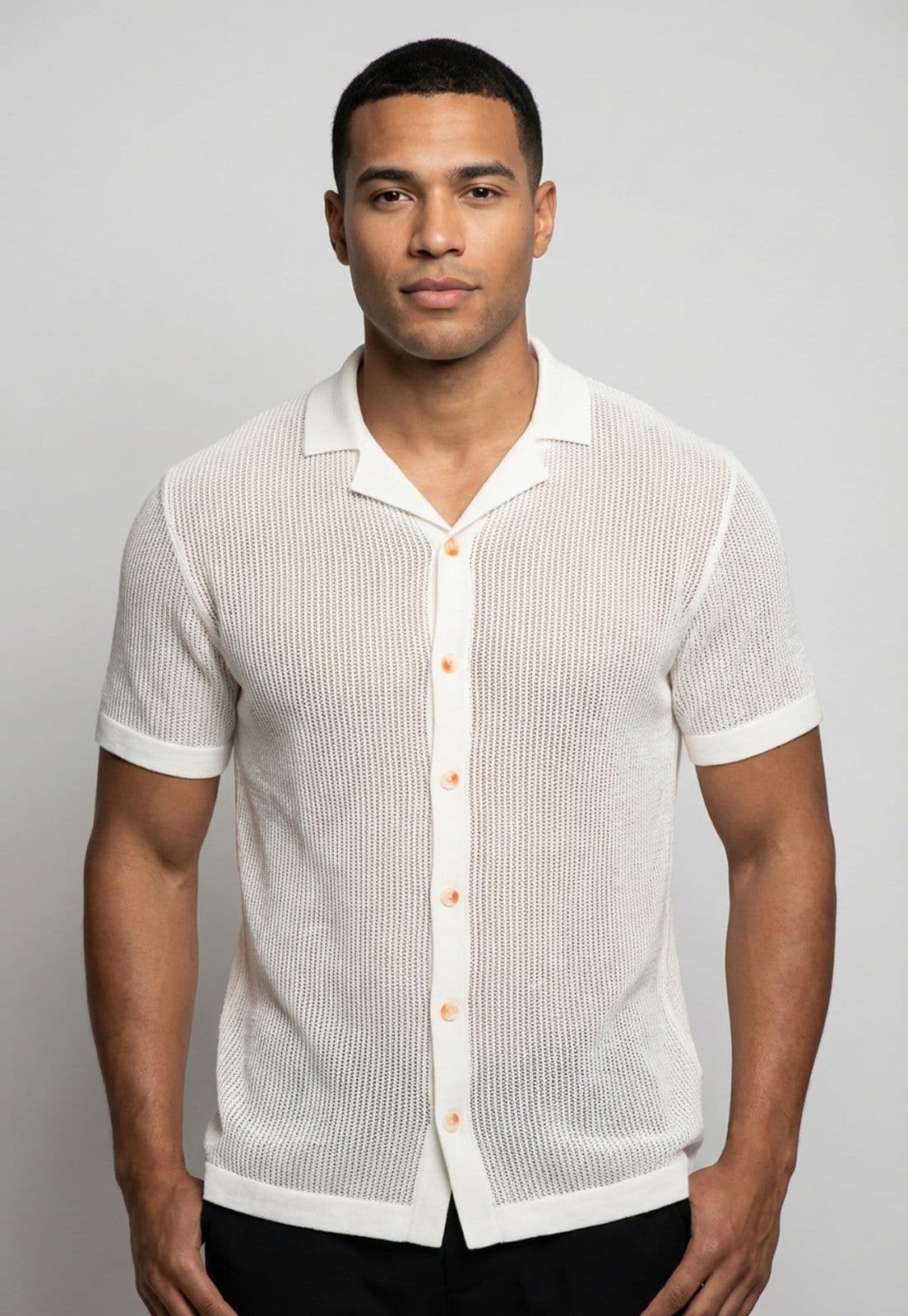 Vista principal Camisa Masculina Hering Manga Curta Off-White Hering off-white white