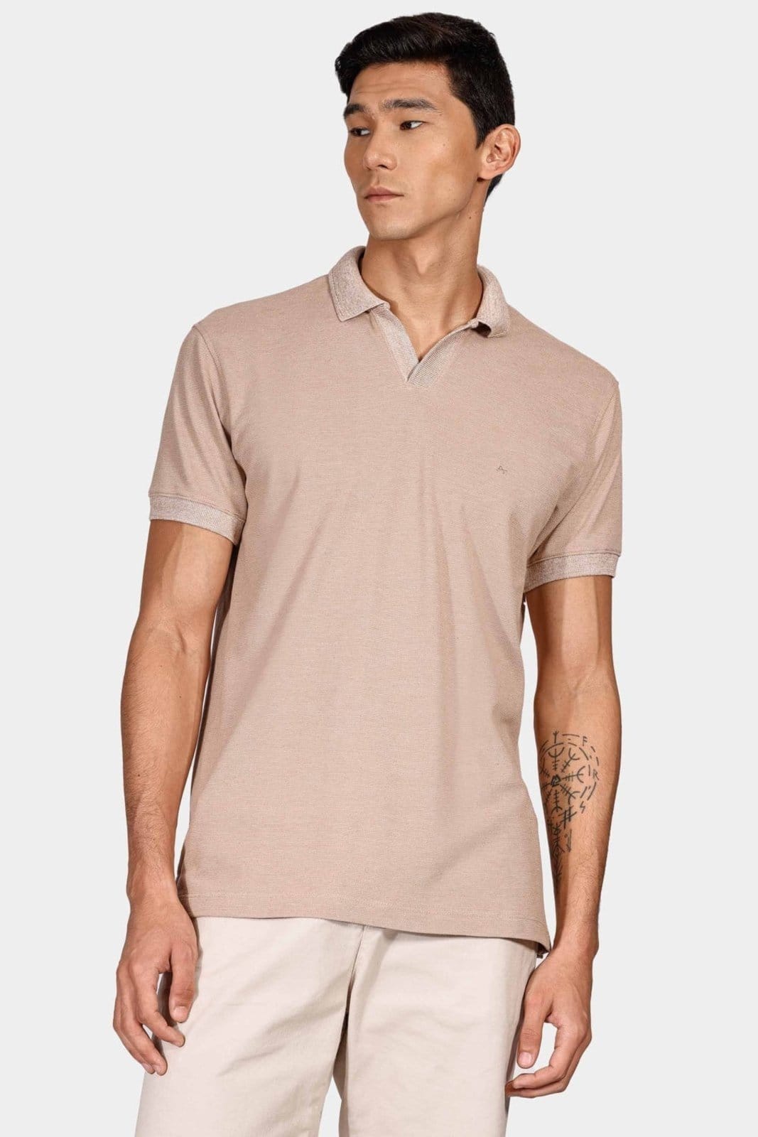 Vista principal Polo Aramis Piquet Linum Duplo Cáqui Natural Aramis incolor natural