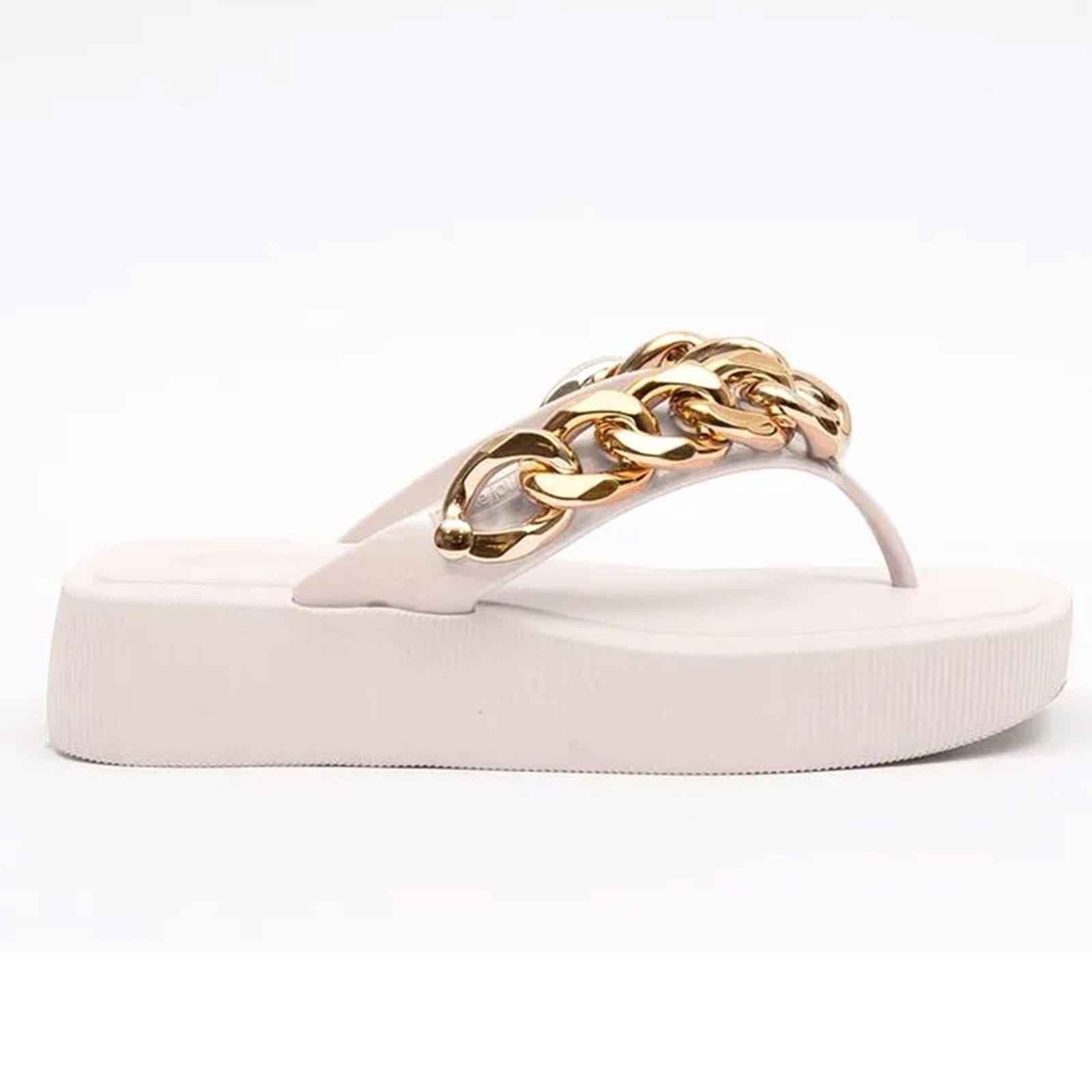 Chinelo Feminino Plataforma Hit Corrente White Petite Jolie PJ6515