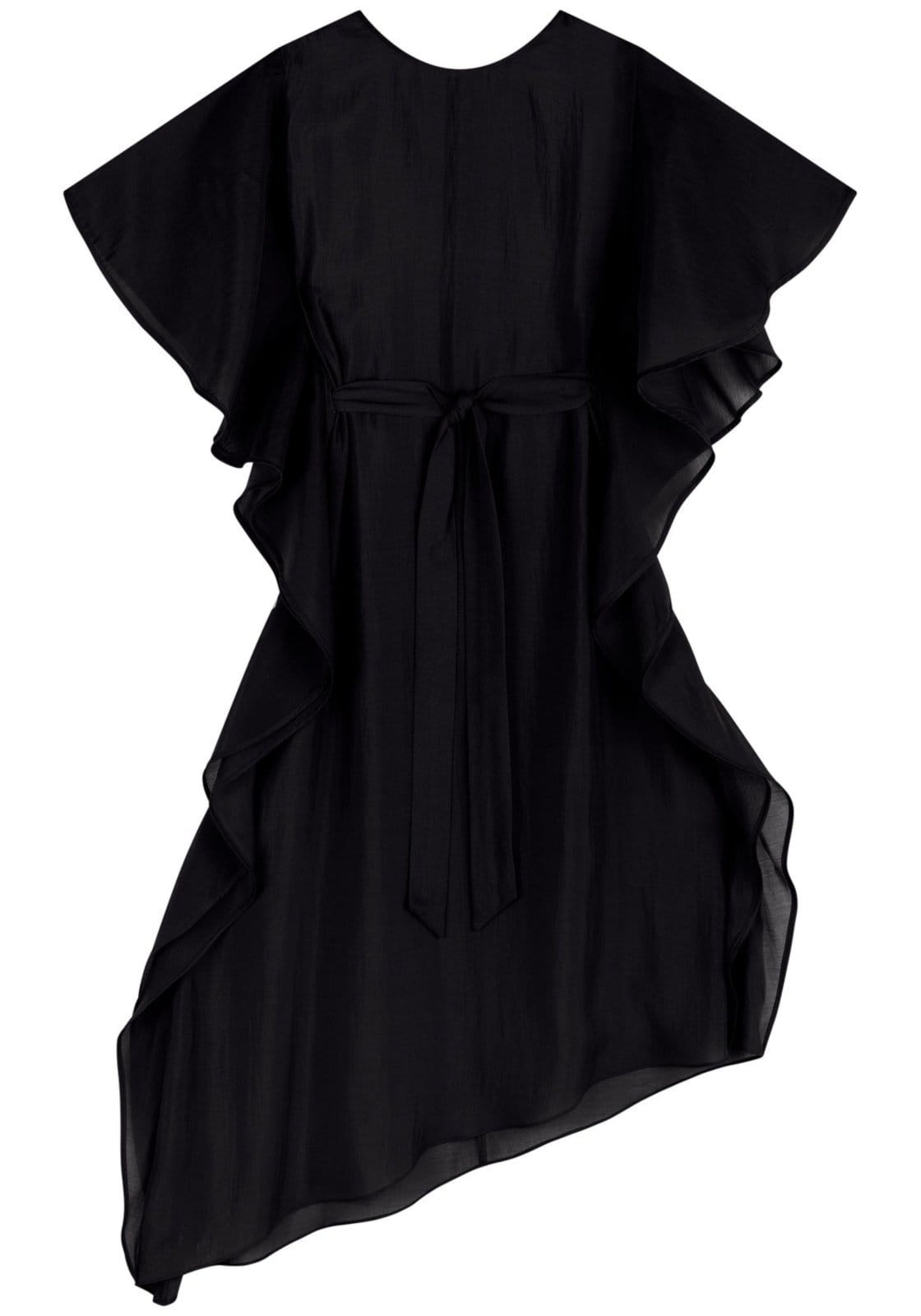 Vista 2 Vestido Lez a Lez Midi Chá Com Mangas Amplas E Transparência Lez a Lez preto