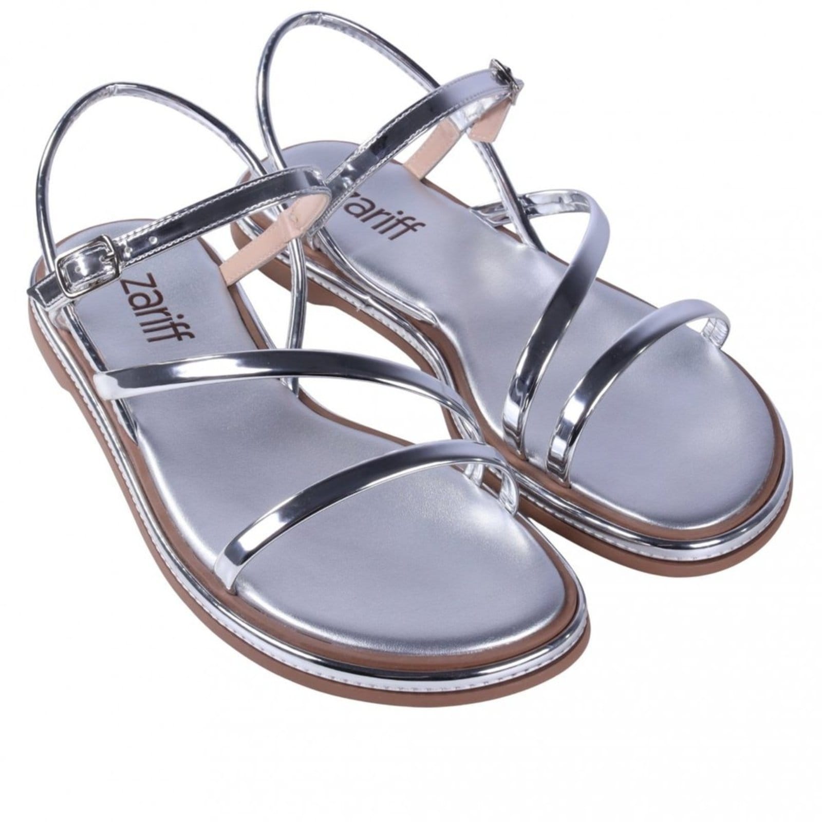 Vista 2 Sandália Feminina Rasteira Zariff 1931-65 Zariff Zariff prata