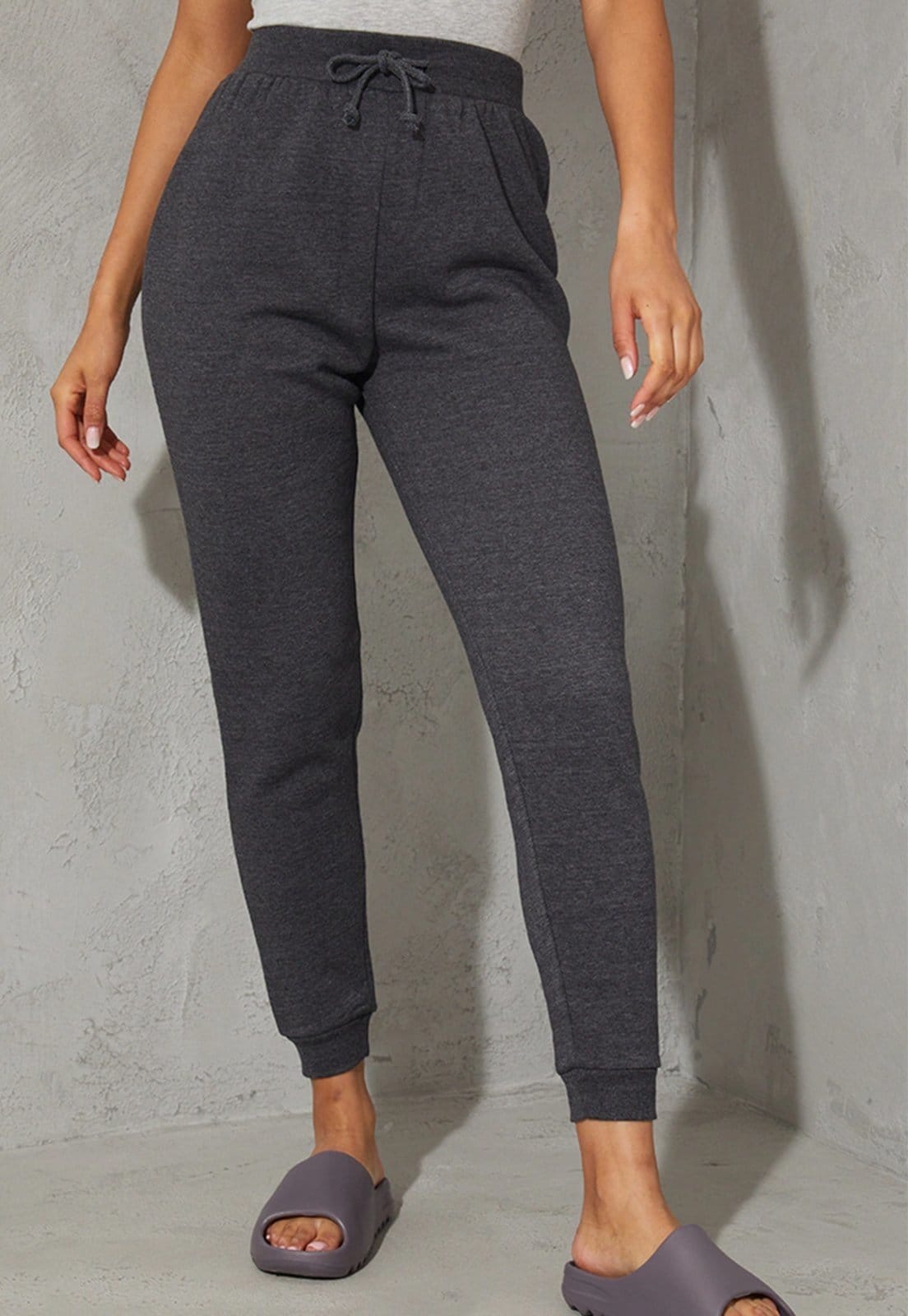 Calça Jogger Moletom Rioutlet Feminina Chumbo