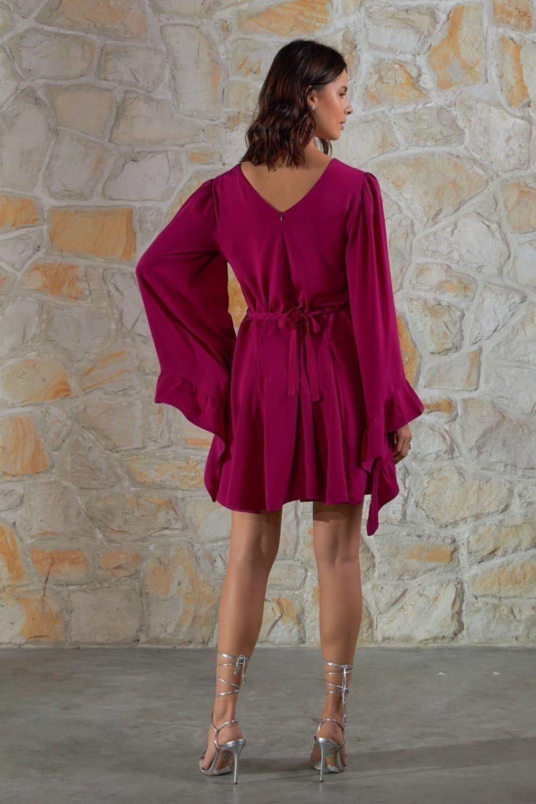 Vista 2 Vestido Vanibele Curto Fúcsia Vanibele pink/rosa