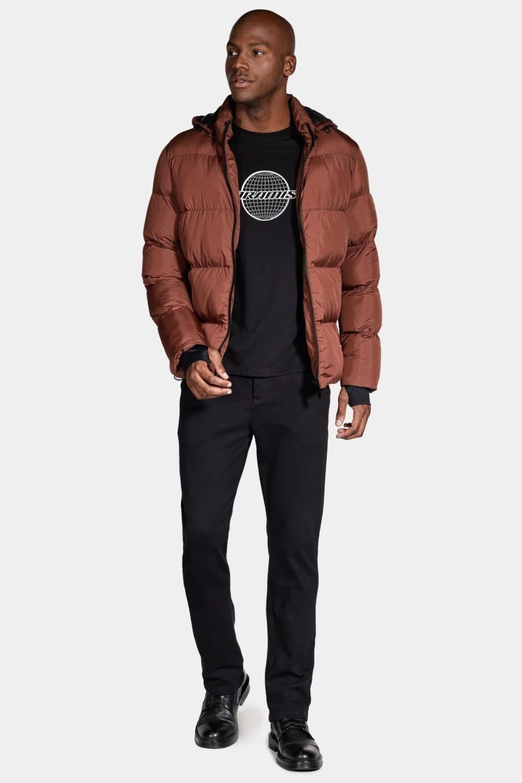 Vista 2 Jaqueta Aramis Rip Stop Metálico Puffer Ocre Aramis laranja ocre