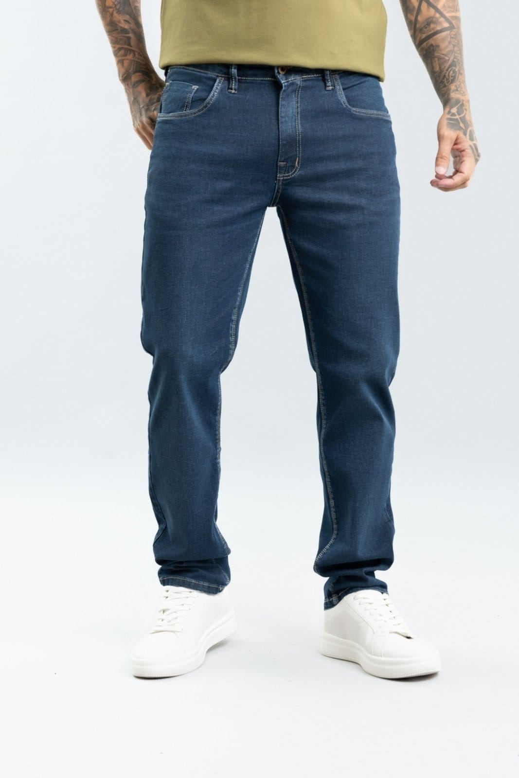 Vista principal Calça Slim Masculina Marmorizada Dialogo Jeans jeans