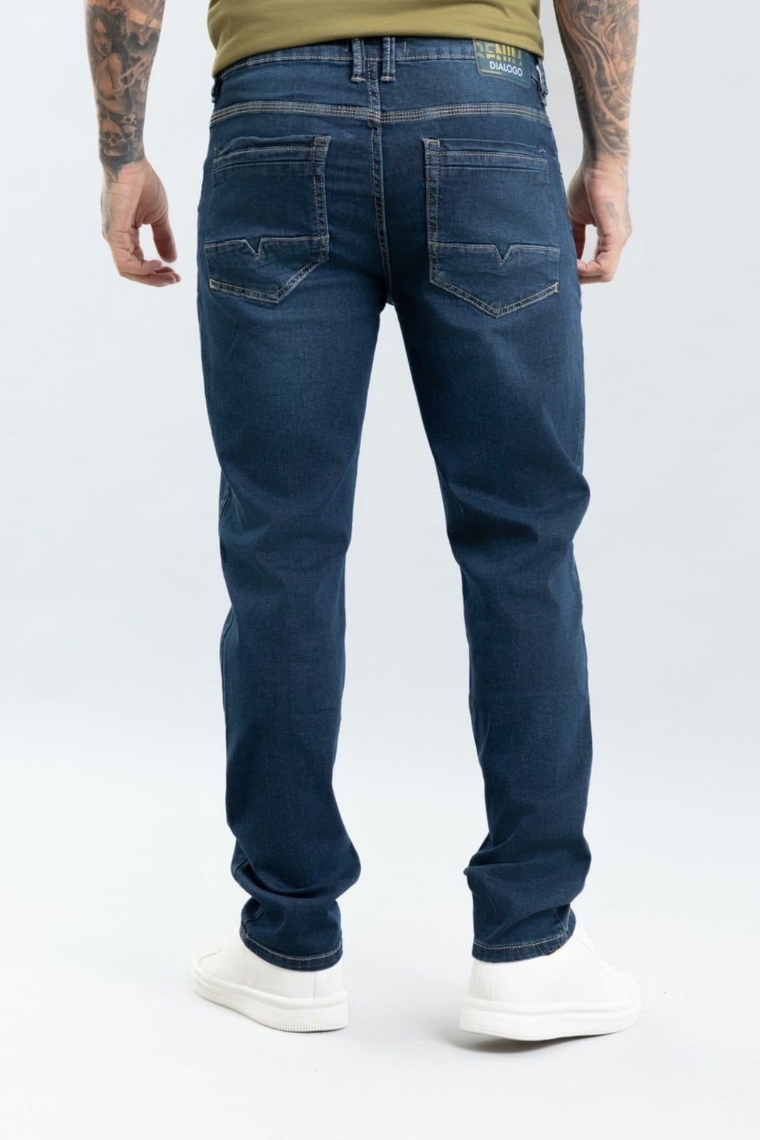 Vista 2 Calça Slim Masculina Marmorizada Dialogo Jeans jeans