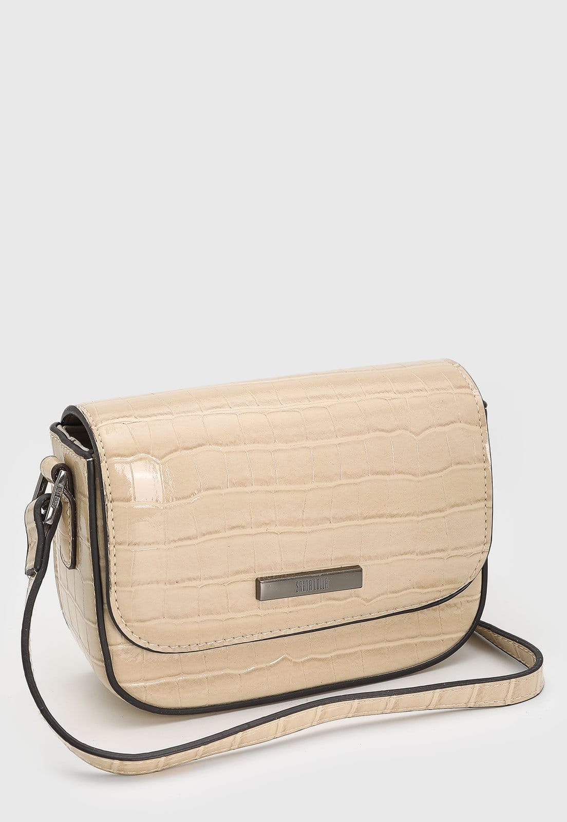 Vista 2 Bolsa Feminina Santa Lolla Texturizada Croco Santa Lolla bege