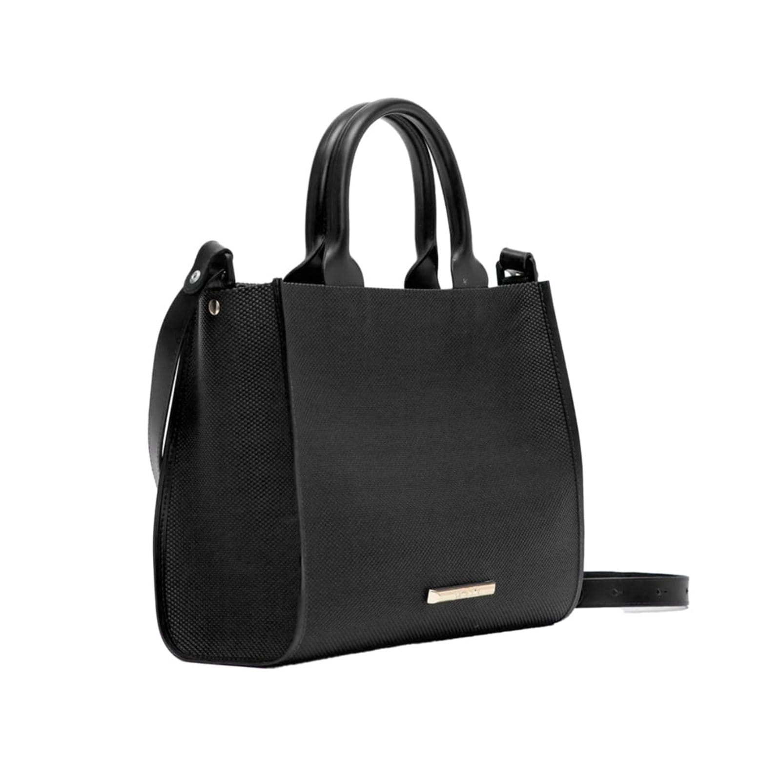 Vista 2 Bolsa Feminina Petite Jolie Transversal Texturizada Preta Petite Jolie preto