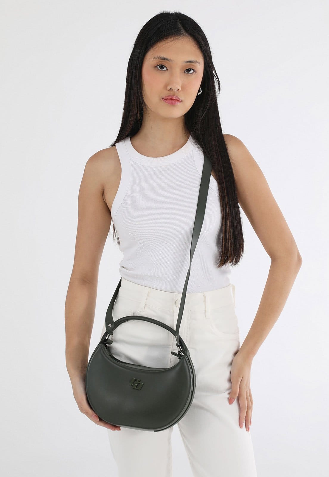 Vista principal Bolsa Tiracolo Feminina Colcci Alça Dupla Escura Colcci verde