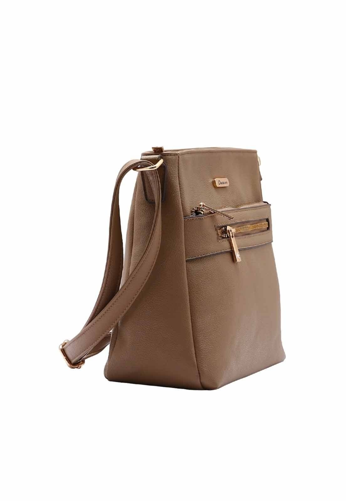 Vista 2 Bolsa Feminina Chenson Original Transversal Natural 3484922 Chenson castanho natural