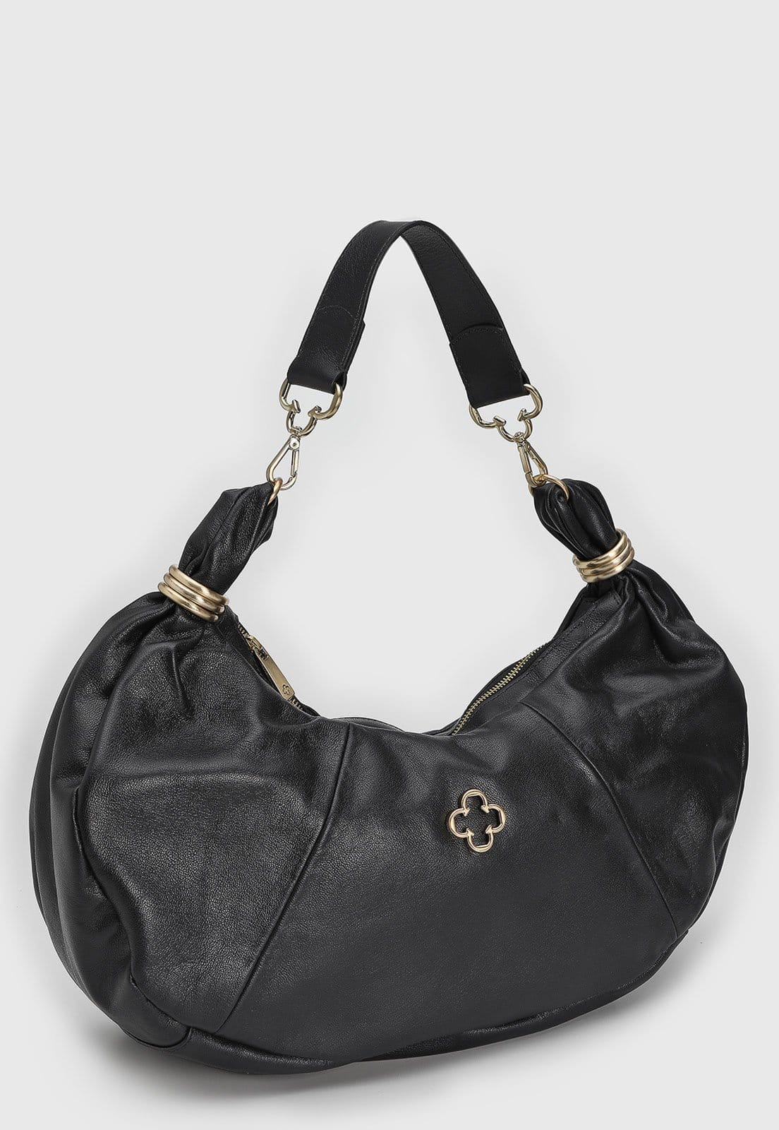 Vista 2 Bolsa Tiracolo Feminina Capodarte Hobo Preta Capodarte preto