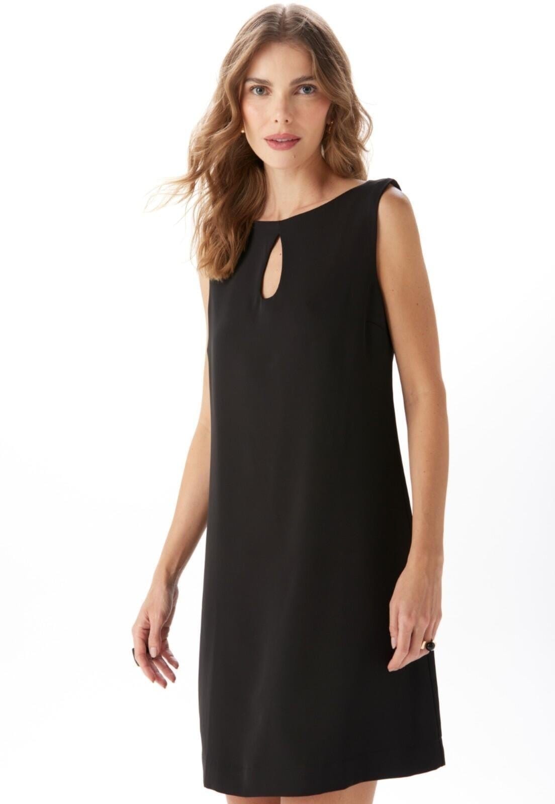 Vista 2 Vestido Curto Sem Mangas Traymon XGG Traymon preto