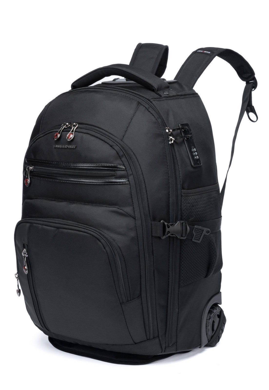 Vista 2 Mochila Carrinho Masculina Swissport Reforçada Espaçosa Swissport preto