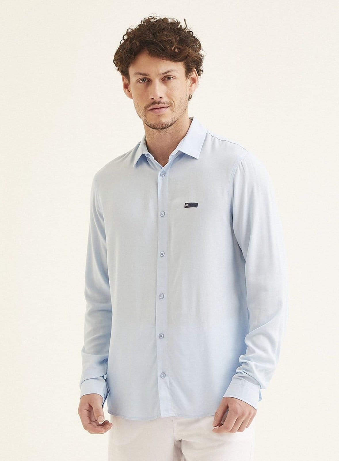 Vista principal Camisa Masculina Manga Longa Casual Triton Skey Triton azul