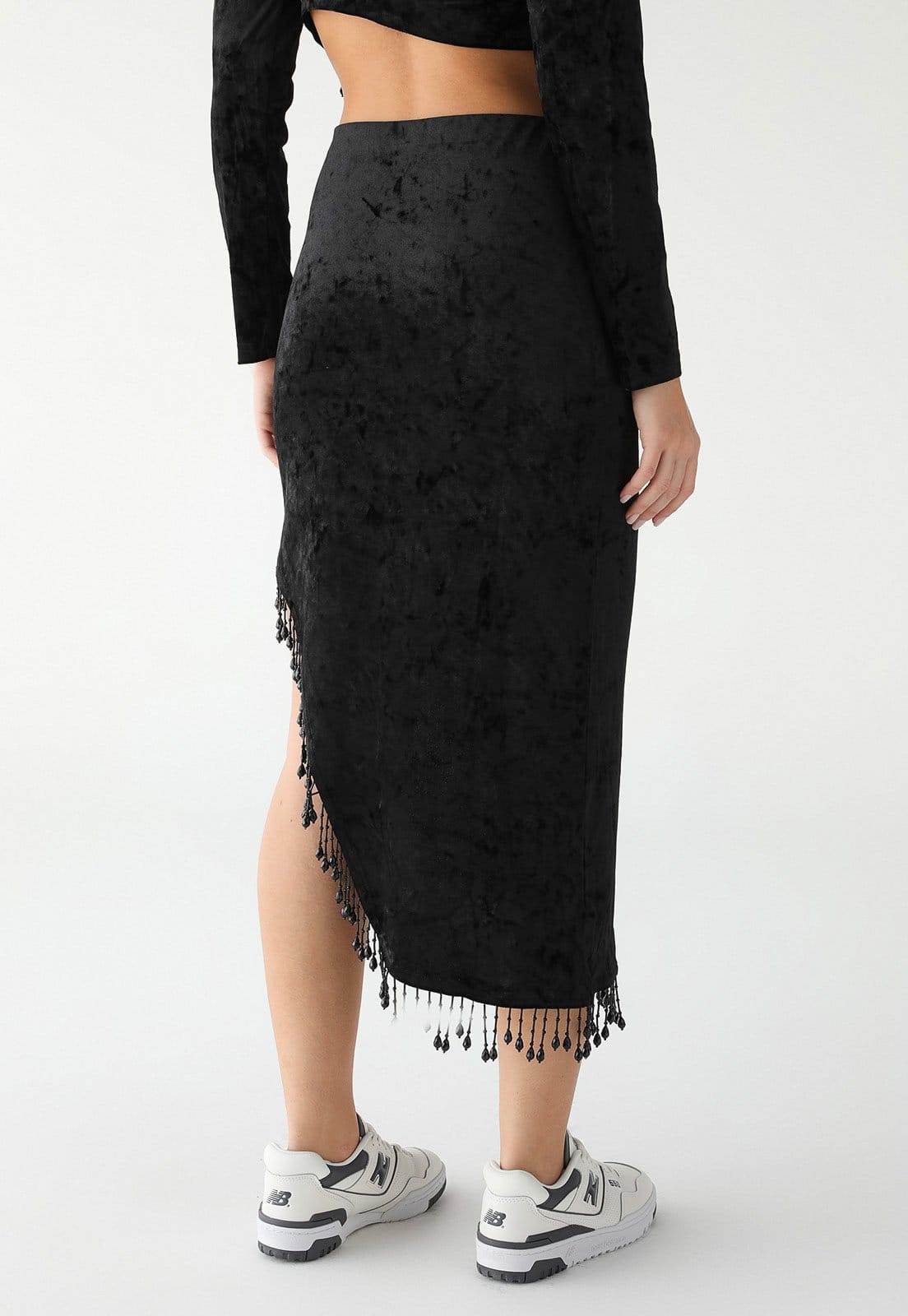 Vista 2 Saia TOPSHOP Midi Assimétrica Topshop preto